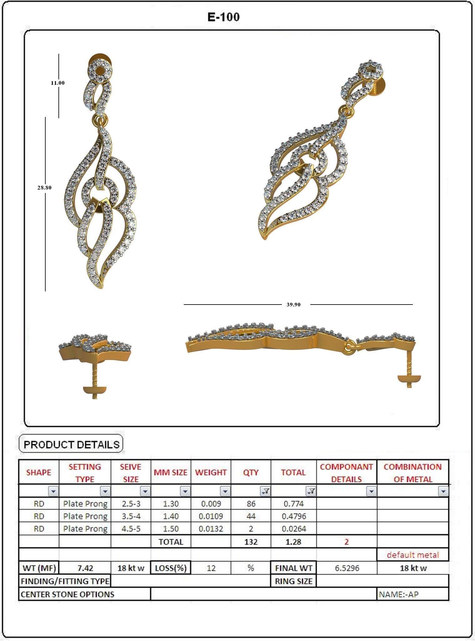 EARRING LOAT 100 DESIGN 3D print model_2
