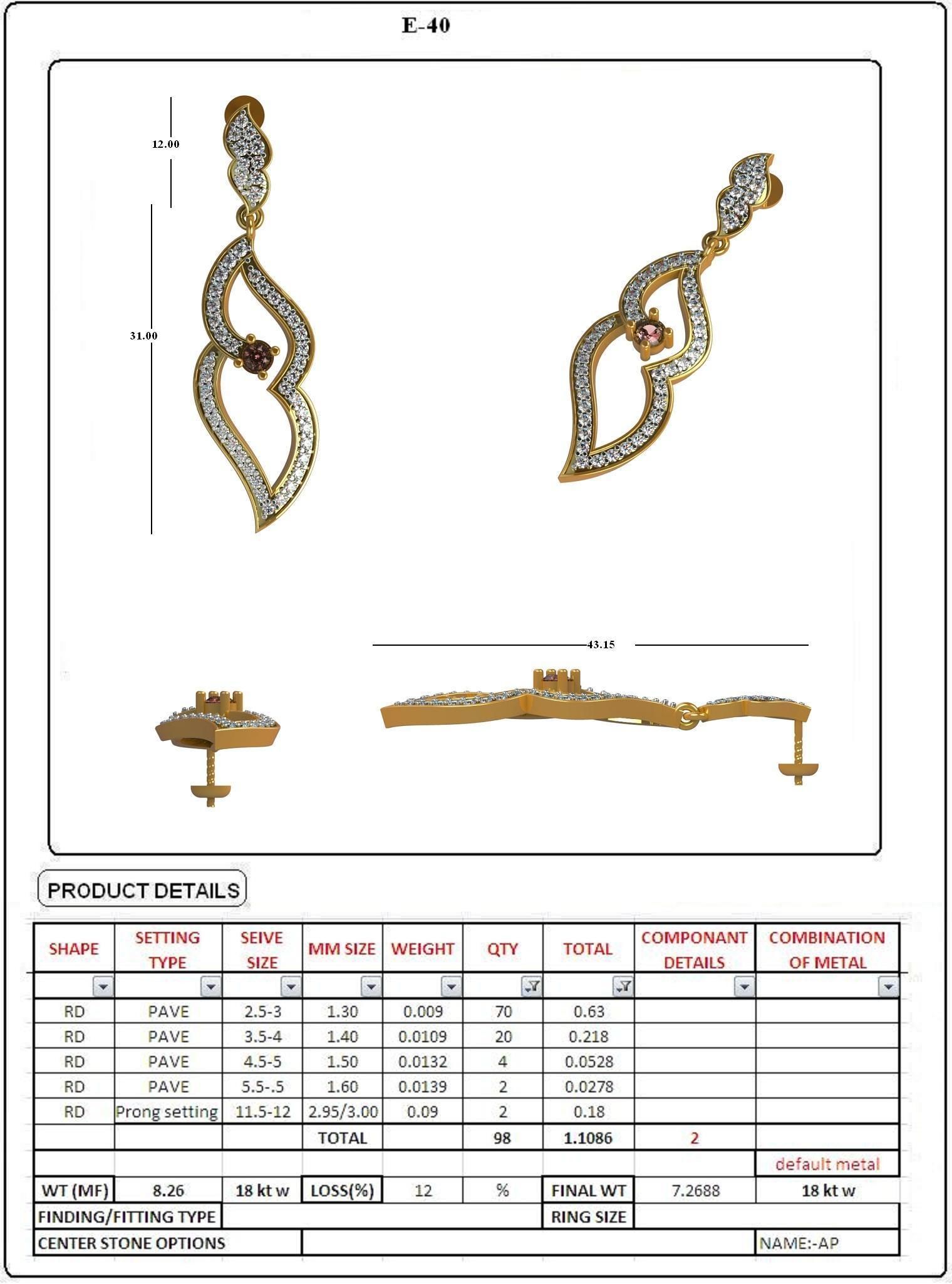 EARRING LOAT 100 DESIGN 3D print model_35