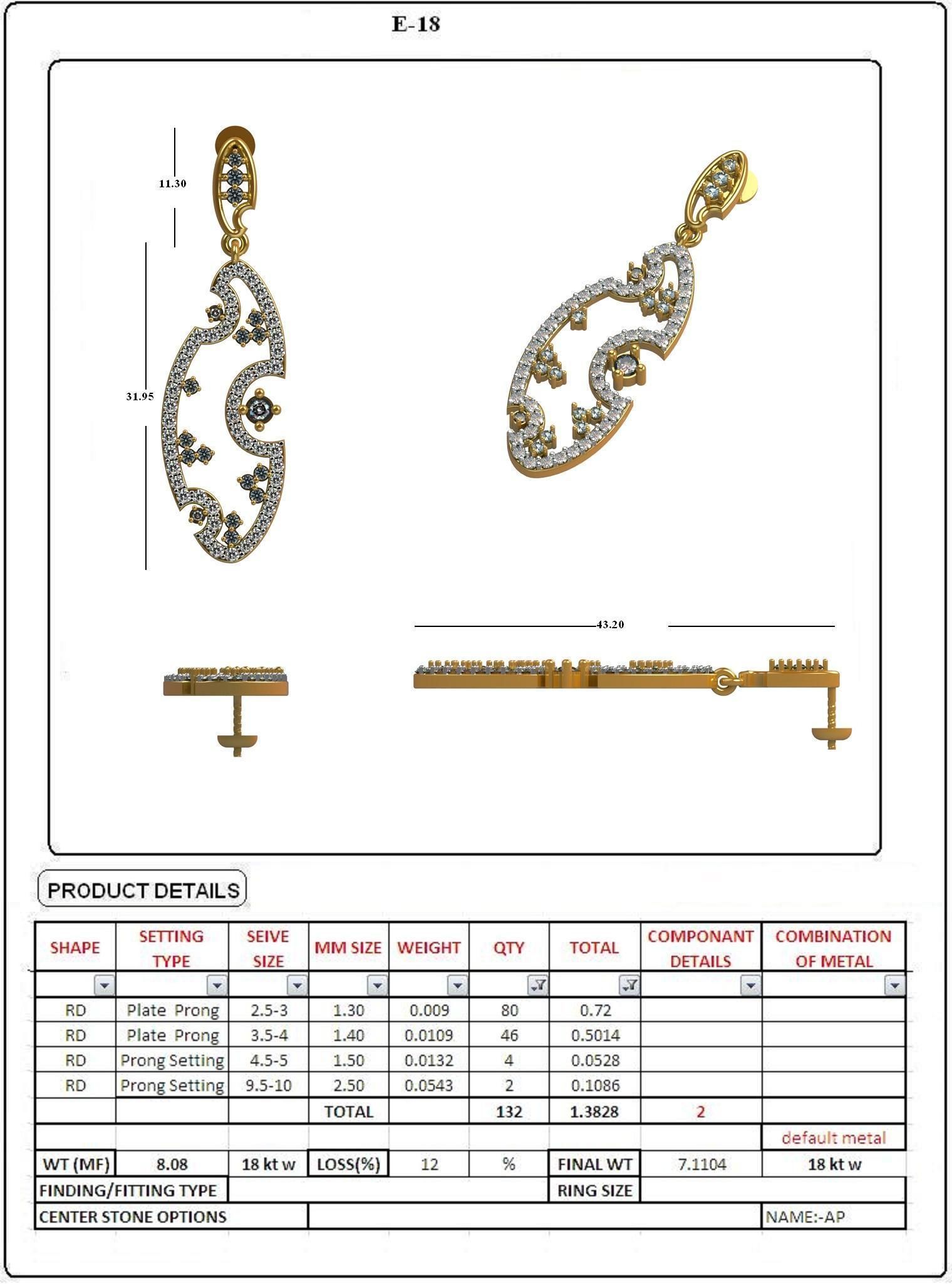 EARRING LOAT 100 DESIGN 3D print model_10