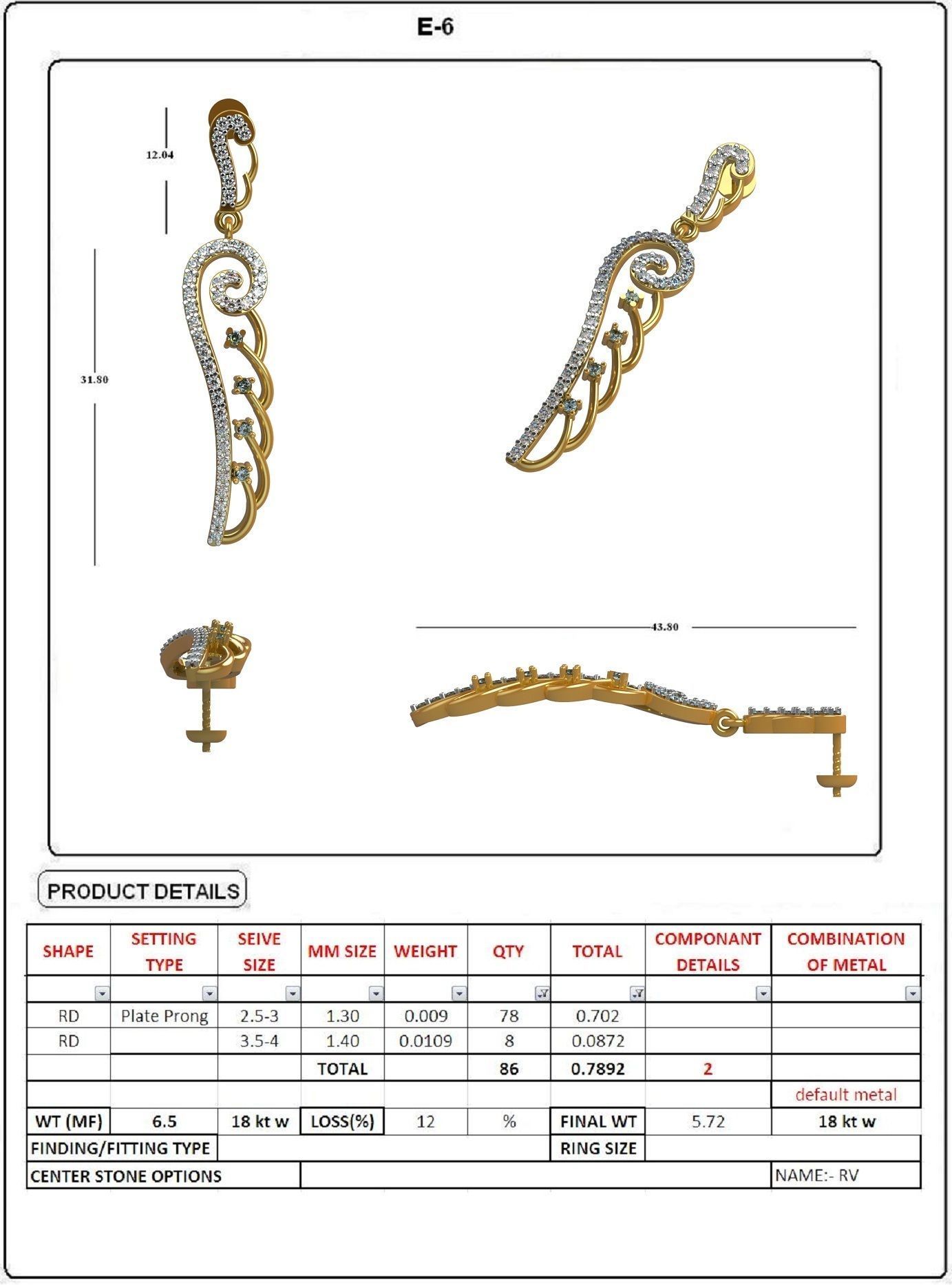 EARRING LOAT 100 DESIGN 3D print model_56
