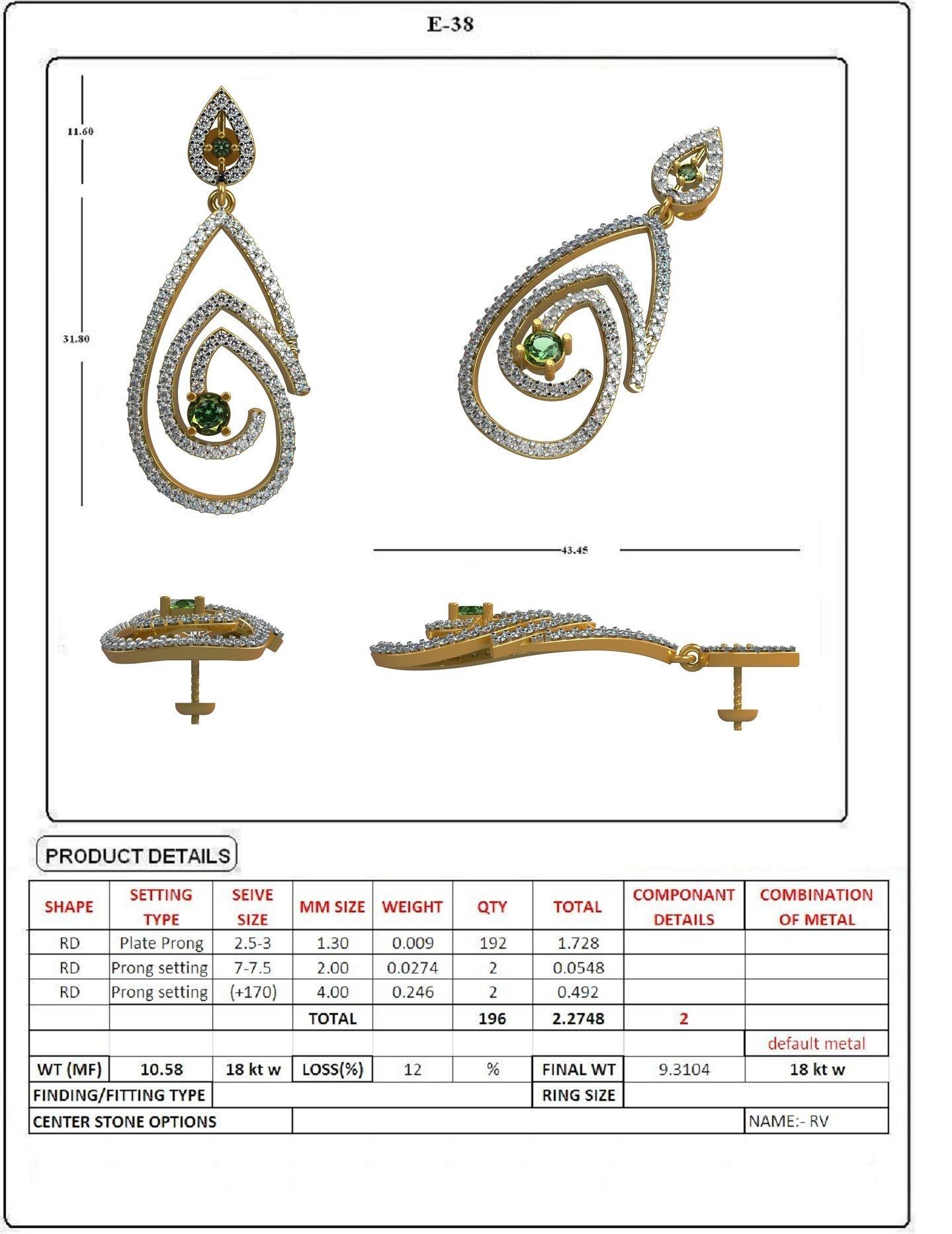 EARRING LOAT 100 DESIGN 3D print model_32