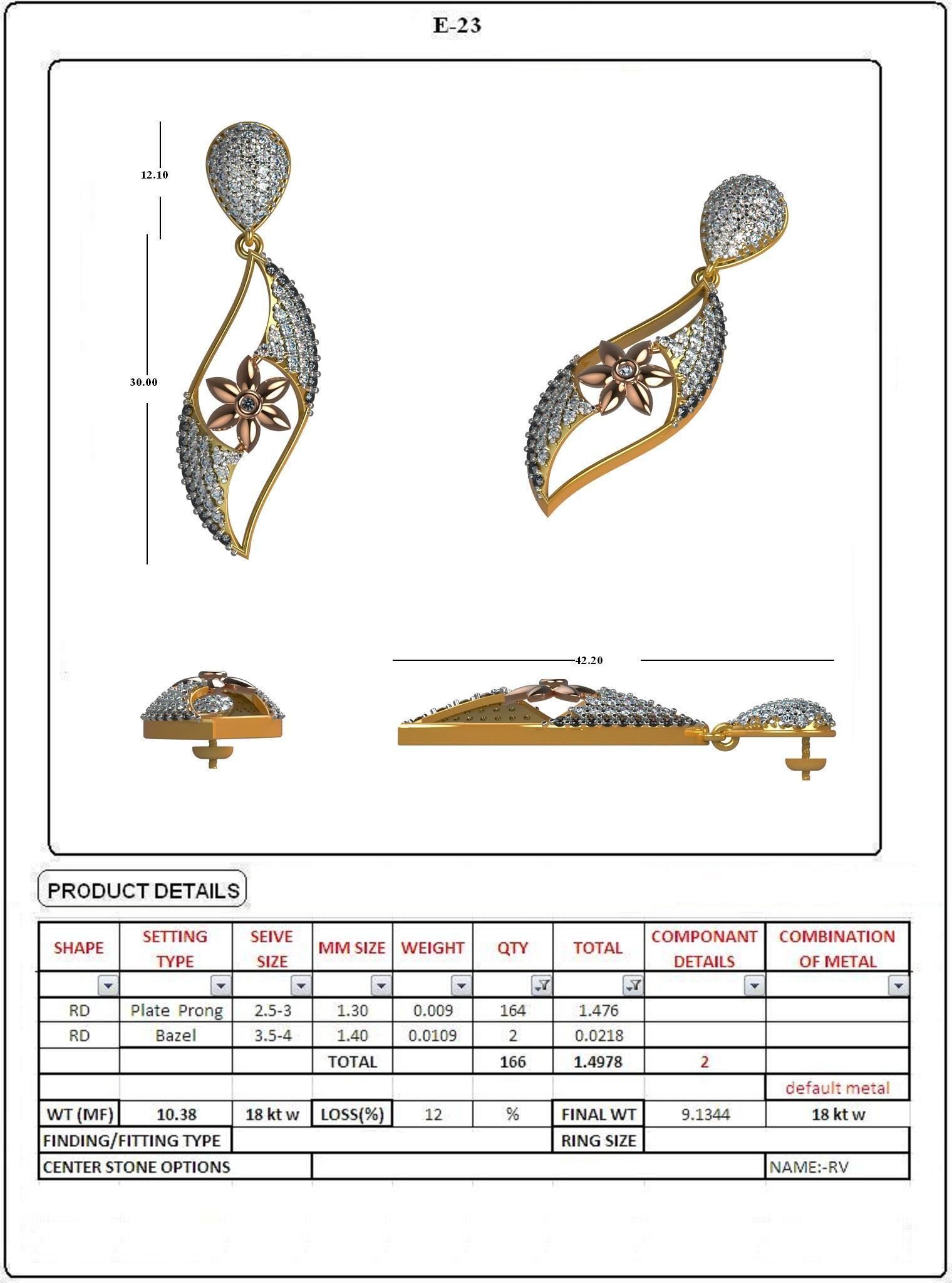 EARRING LOAT 100 DESIGN 3D print model_16