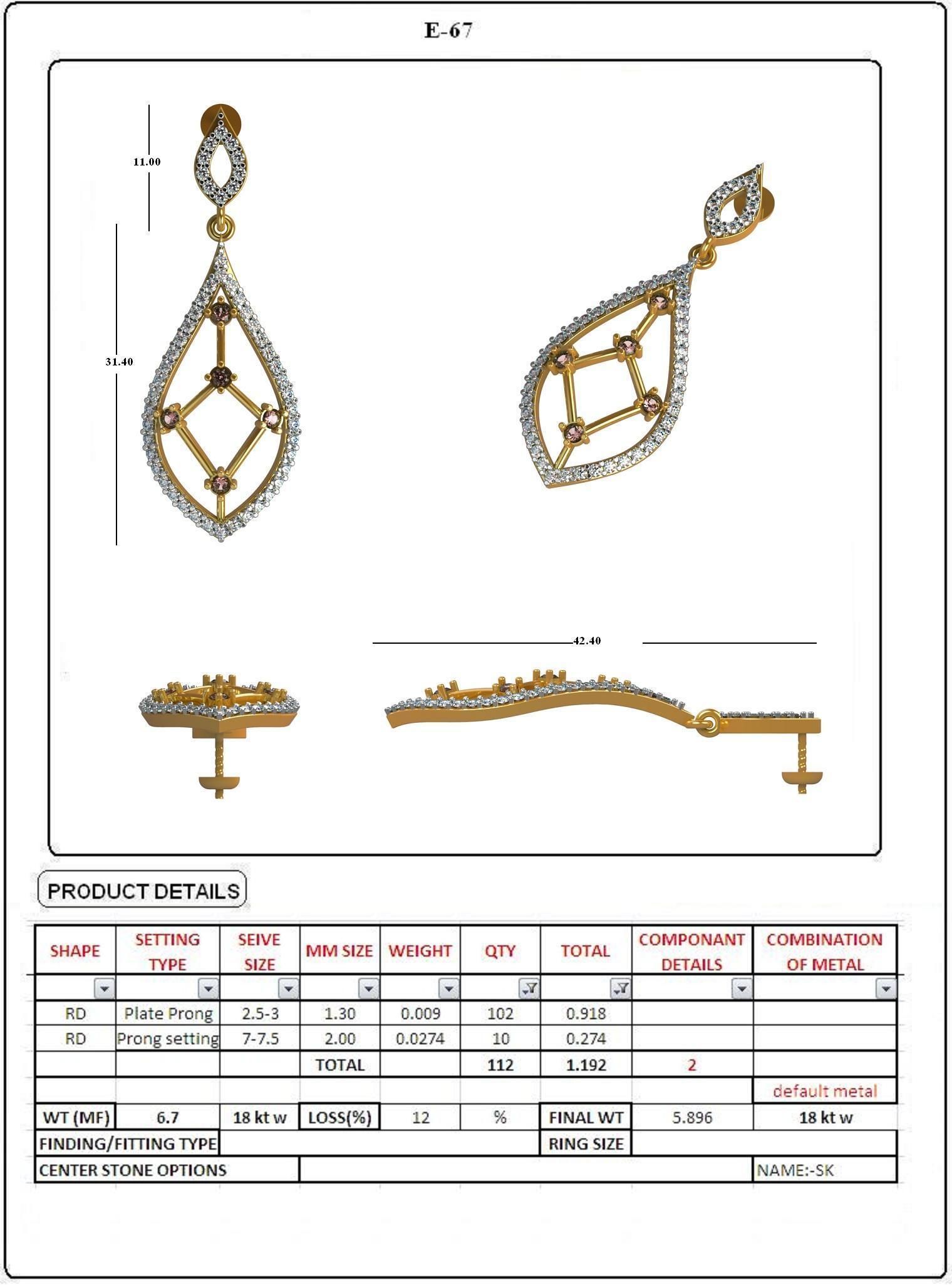 EARRING LOAT 100 DESIGN 3D print model_64