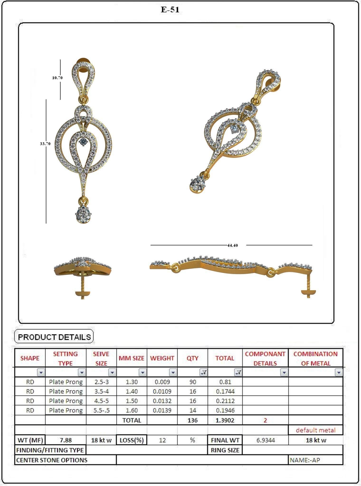 EARRING LOAT 100 DESIGN 3D print model_47
