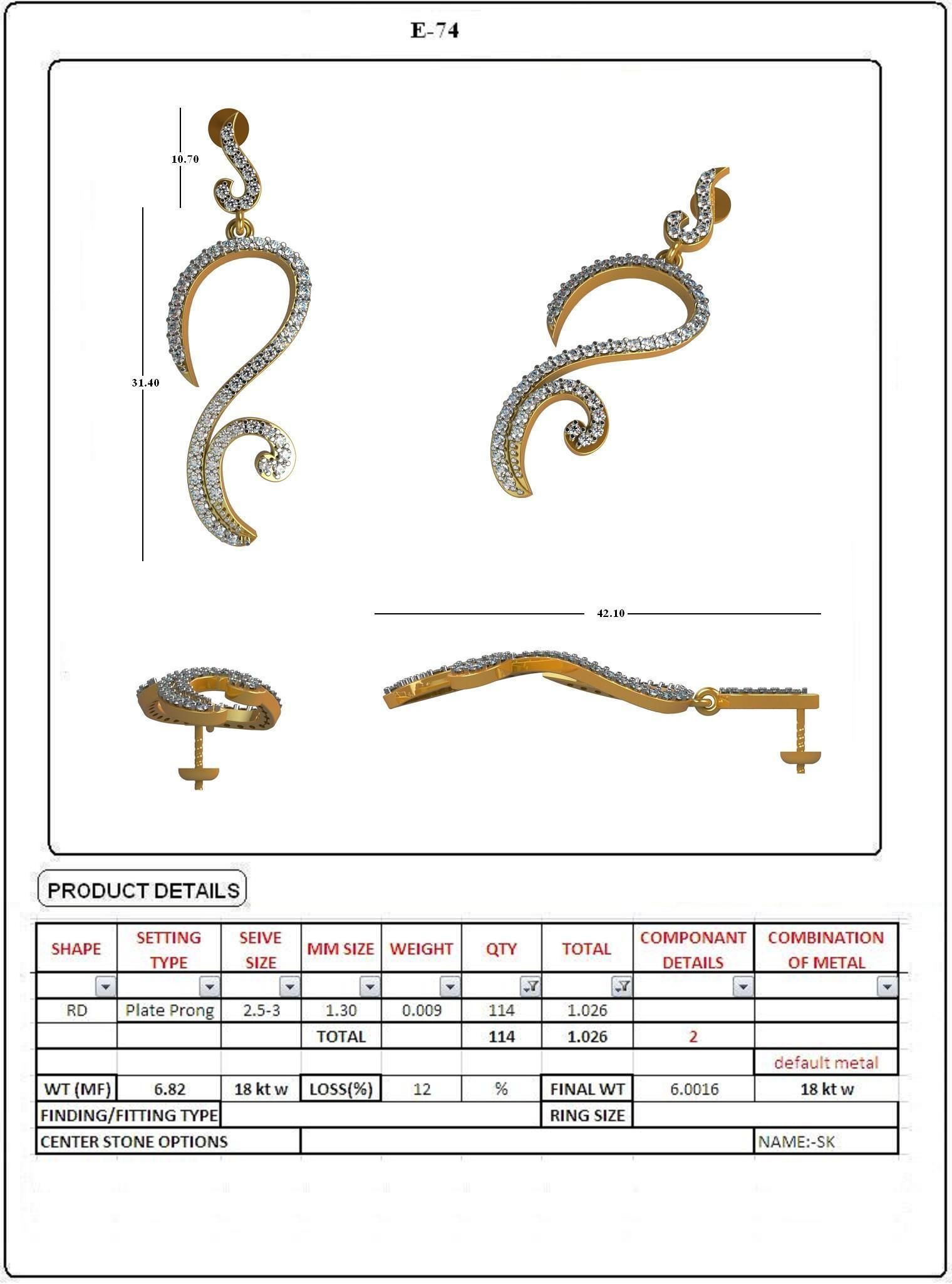 EARRING LOAT 100 DESIGN 3D print model_72