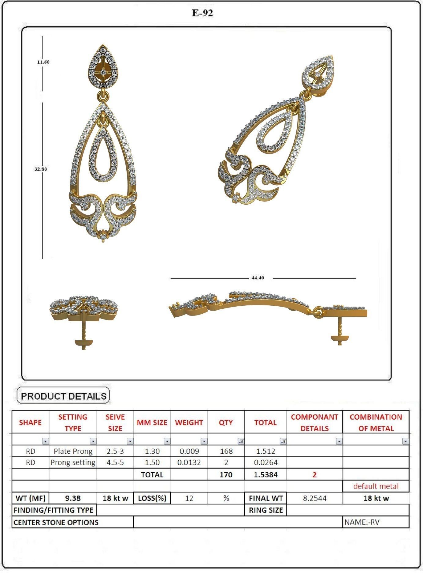 EARRING LOAT 100 DESIGN 3D print model_92