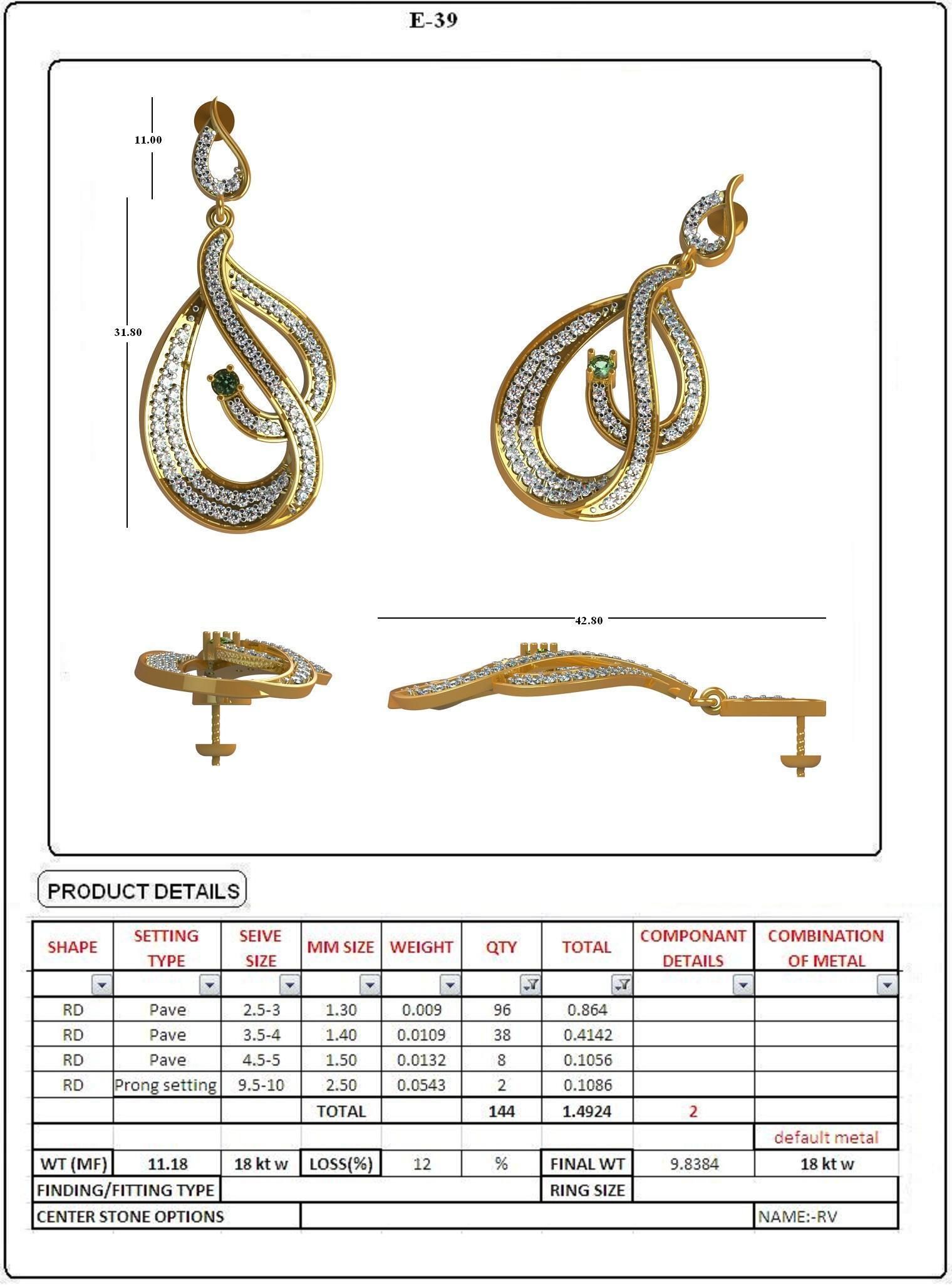 EARRING LOAT 100 DESIGN 3D print model_33