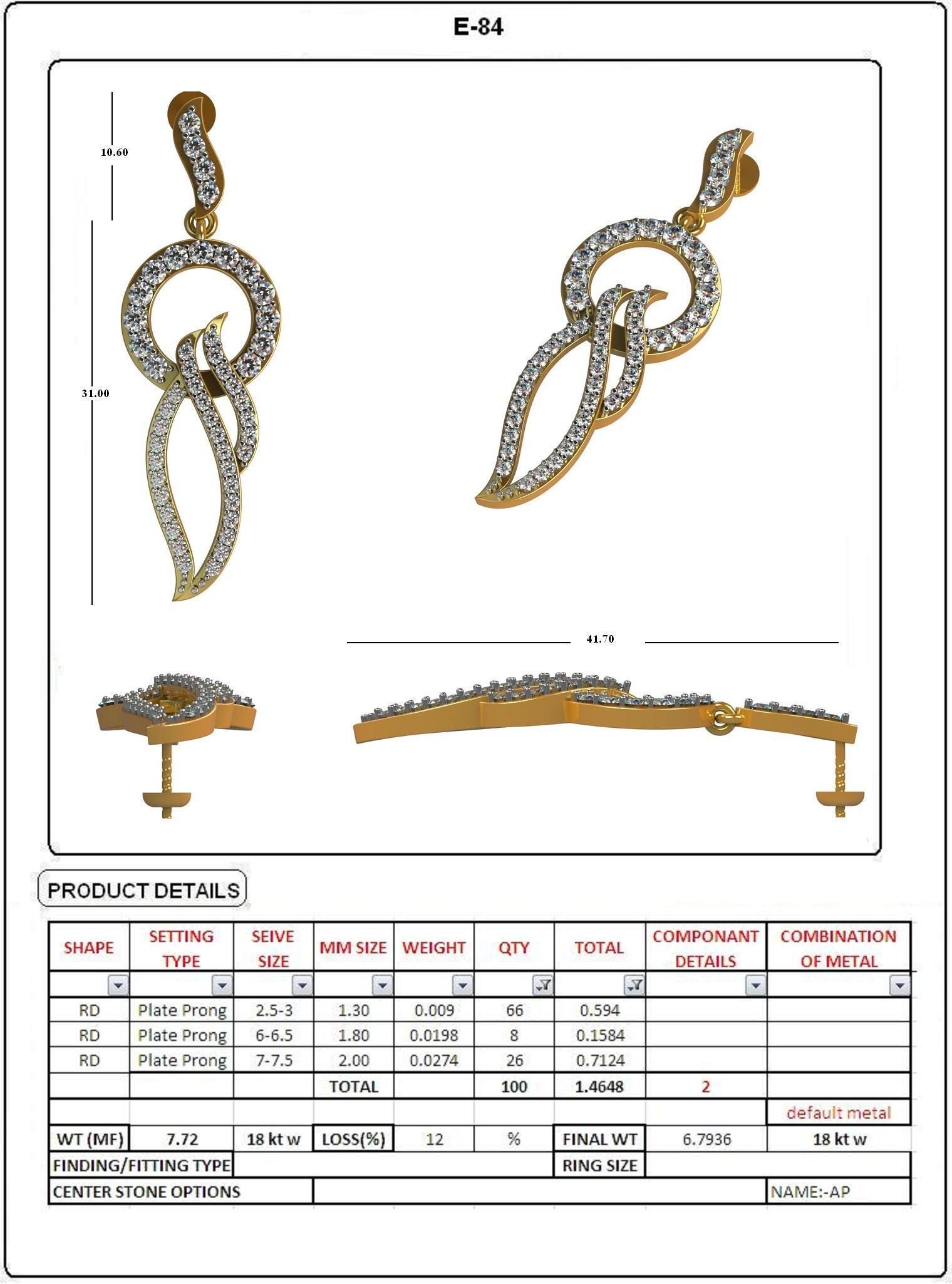 EARRING LOAT 100 DESIGN 3D print model_83
