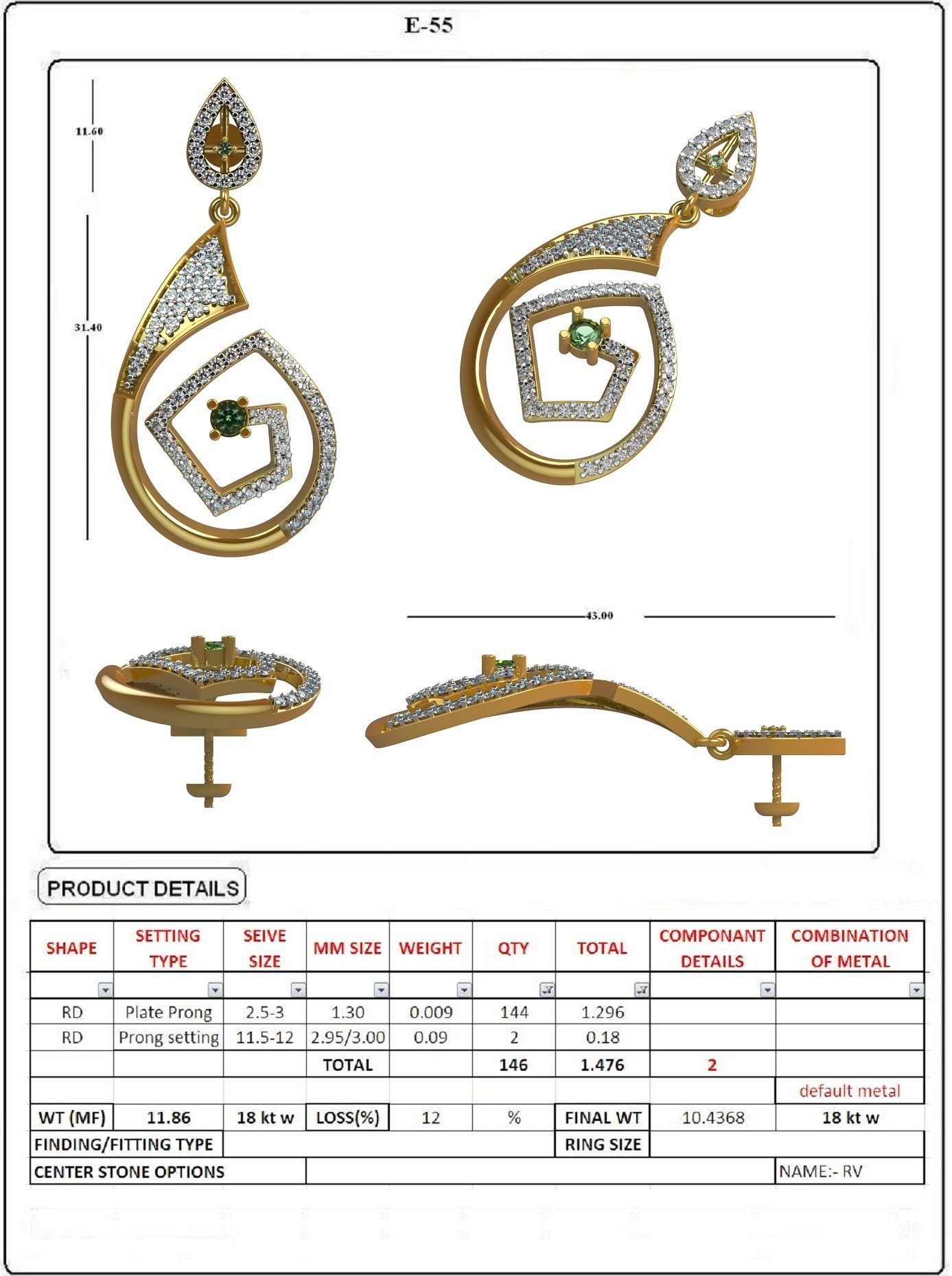 EARRING LOAT 100 DESIGN 3D print model_51