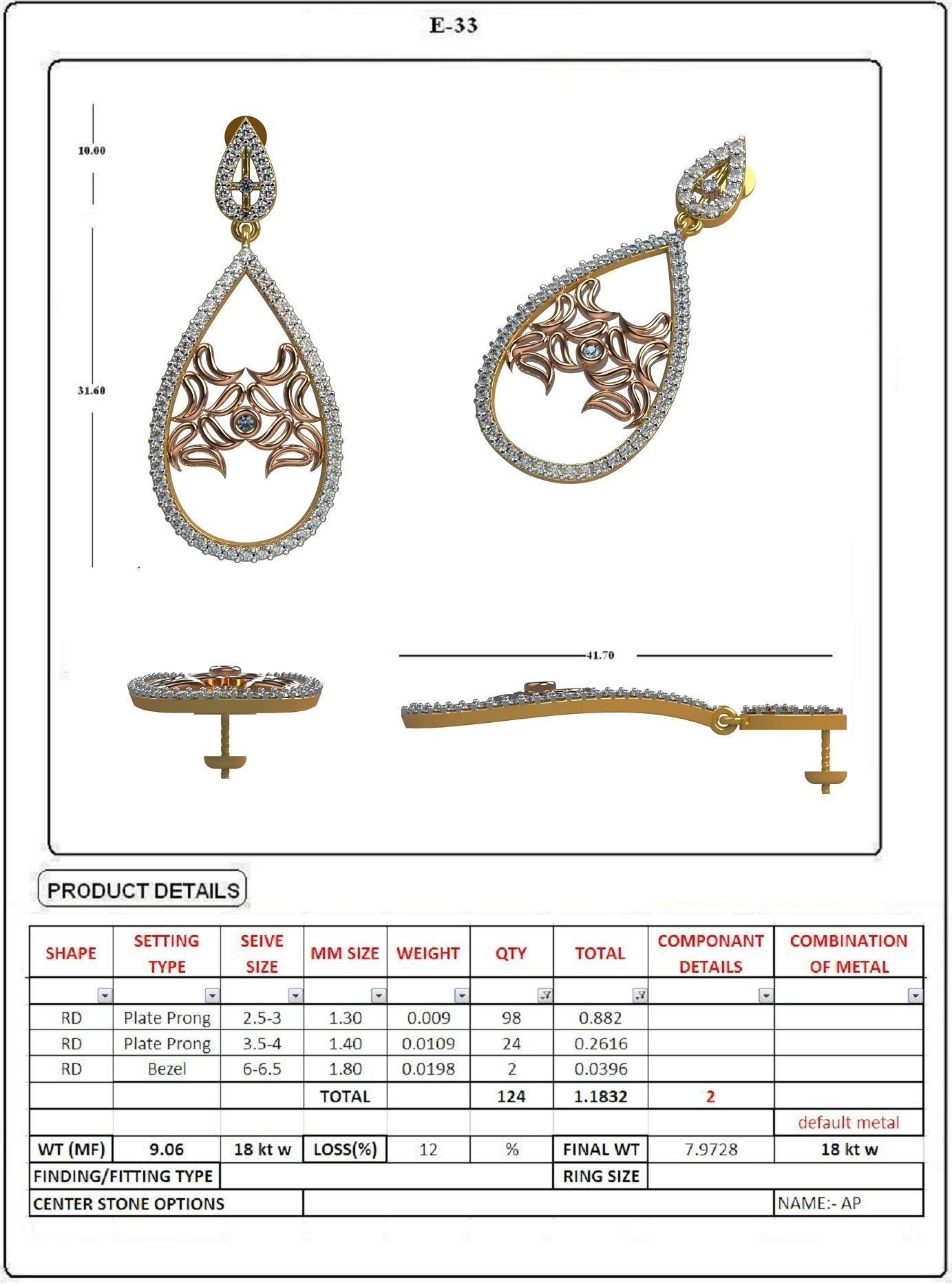 EARRING LOAT 100 DESIGN 3D print model_27