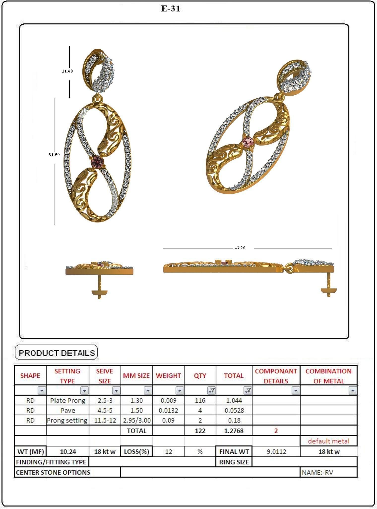 EARRING LOAT 100 DESIGN 3D print model_25