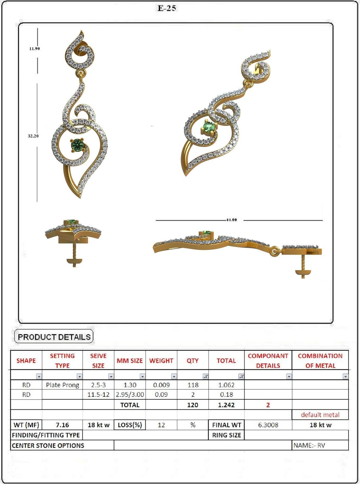 EARRING LOAT 100 DESIGN 3D print model_18