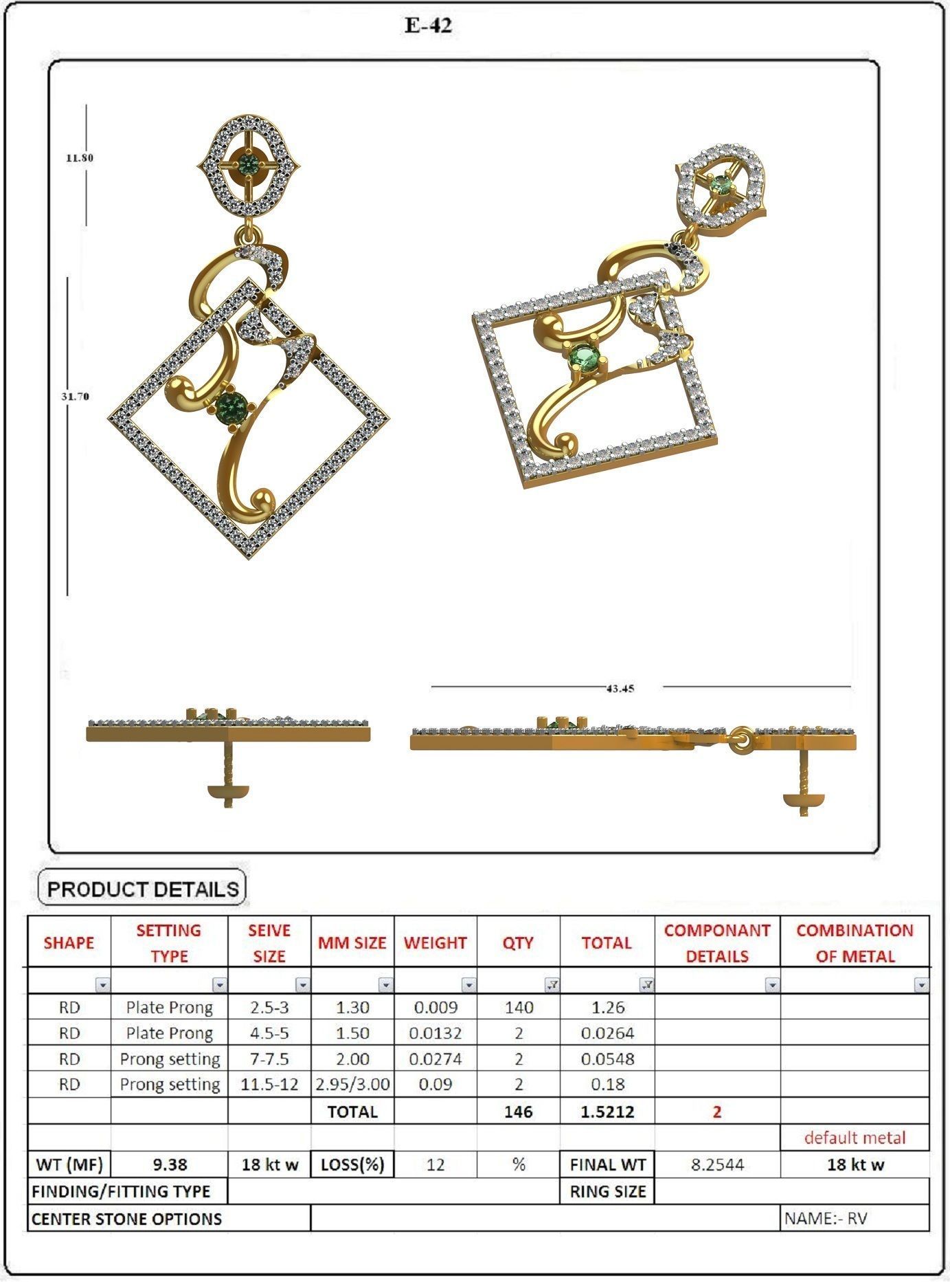 EARRING LOAT 100 DESIGN 3D print model_37