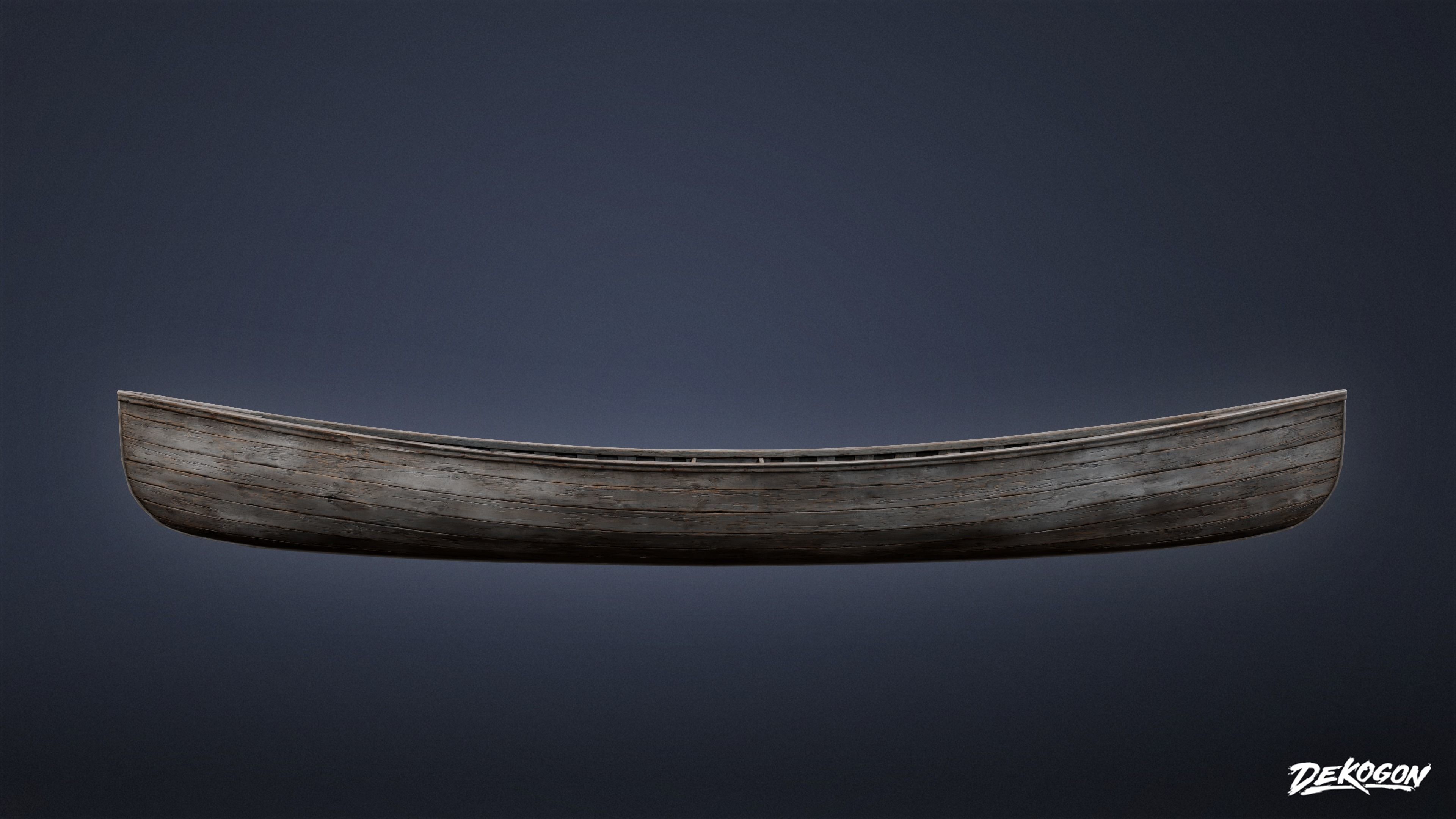 SEASIDE DOCKS - Wooden Canoe 01 - NANITE AND LOW POLY Low-poly 3D model_3