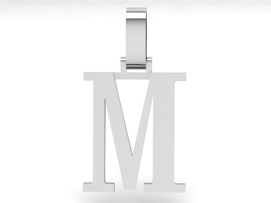 M Letter Pendant 3849 3D print model_2