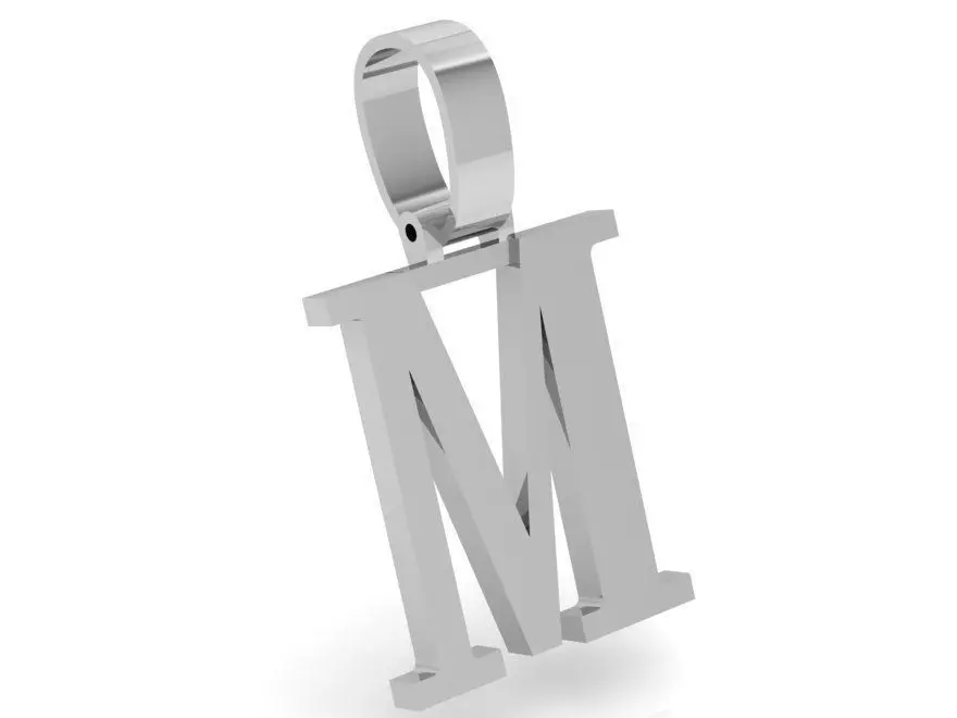 M Letter Pendant 3849 3D print model_0