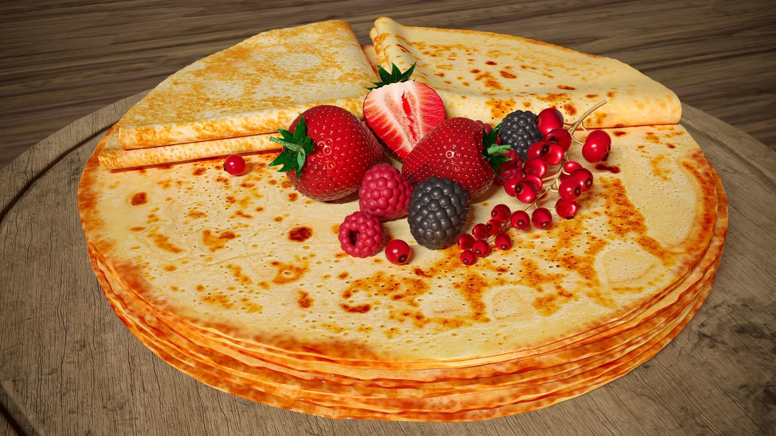 Crepes with berries 3D model_1