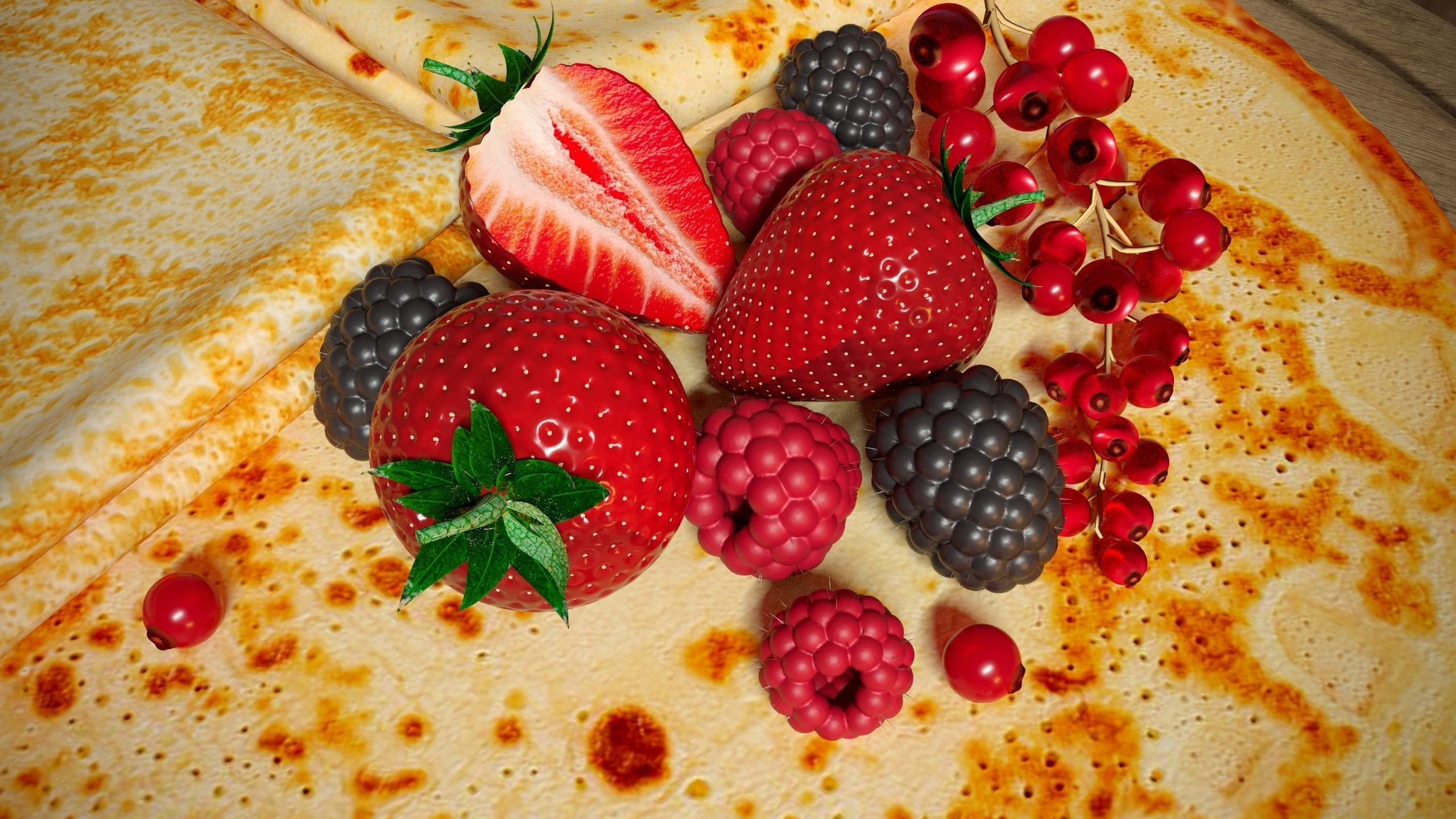 Crepes with berries 3D model_3