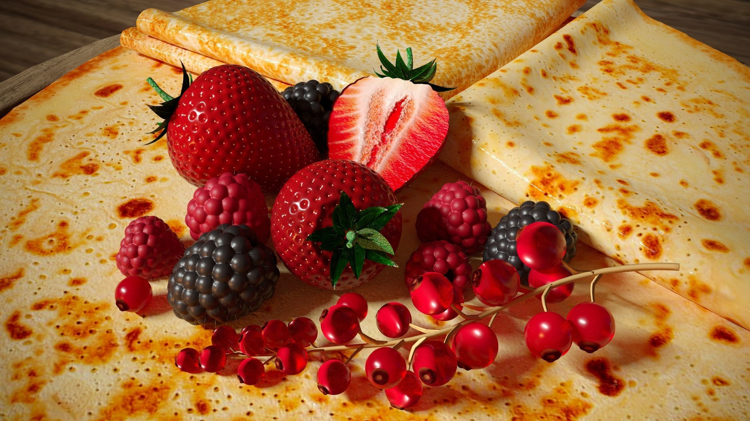 Crepes with berries 3D model_2