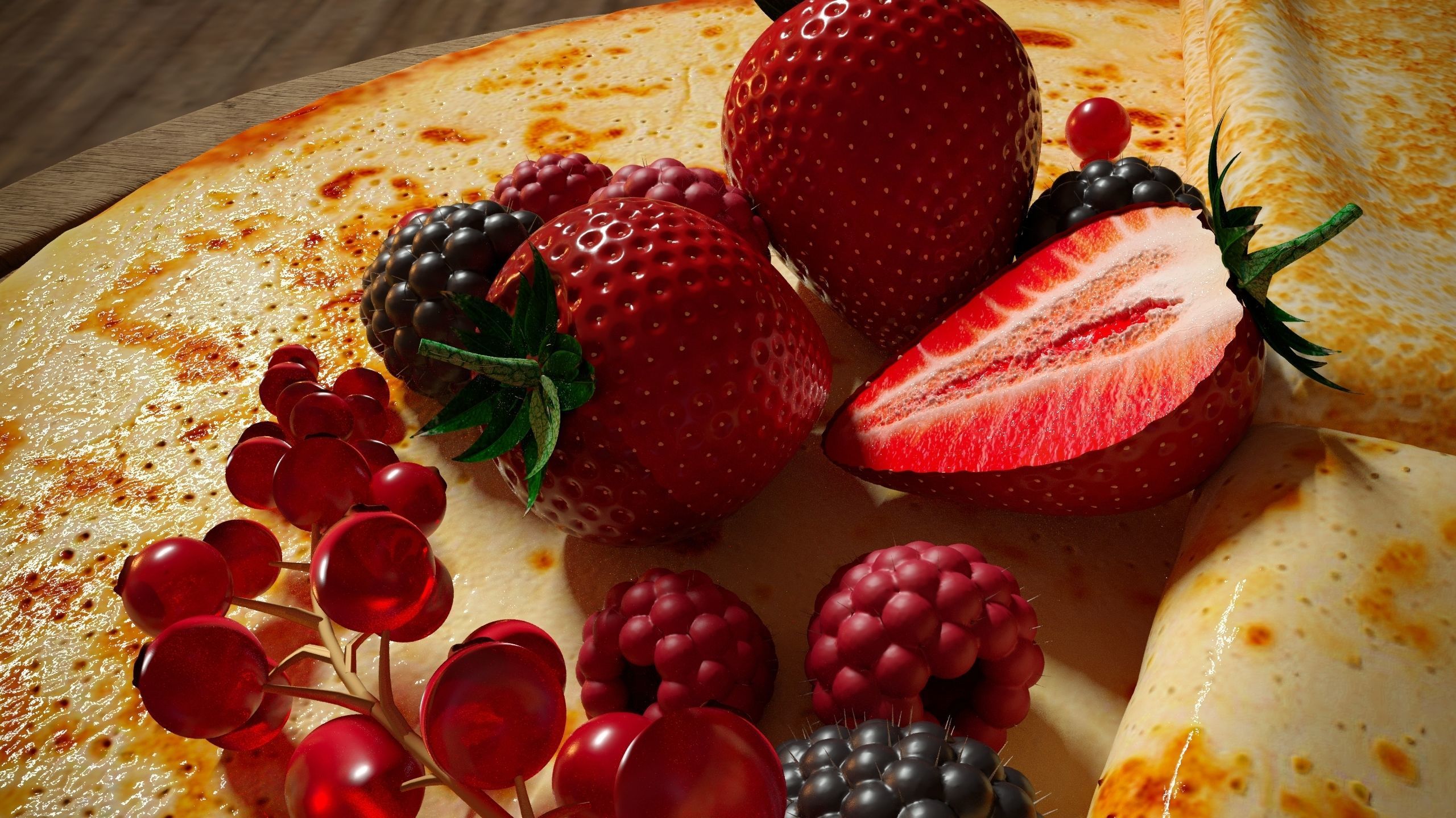 Crepes with berries 3D model_5