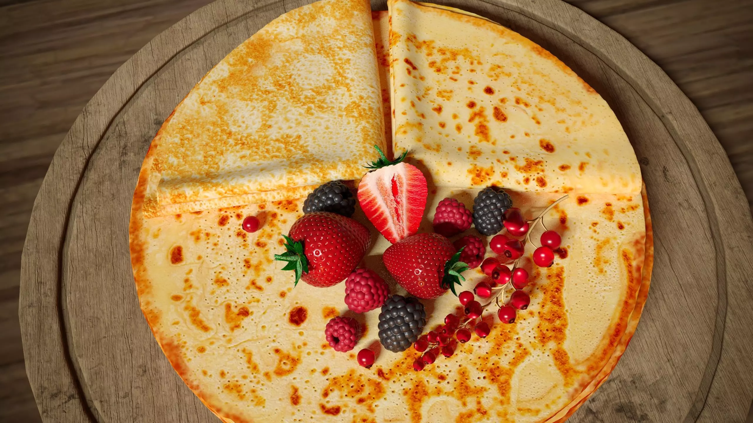 Crepes with berries 3D model_0