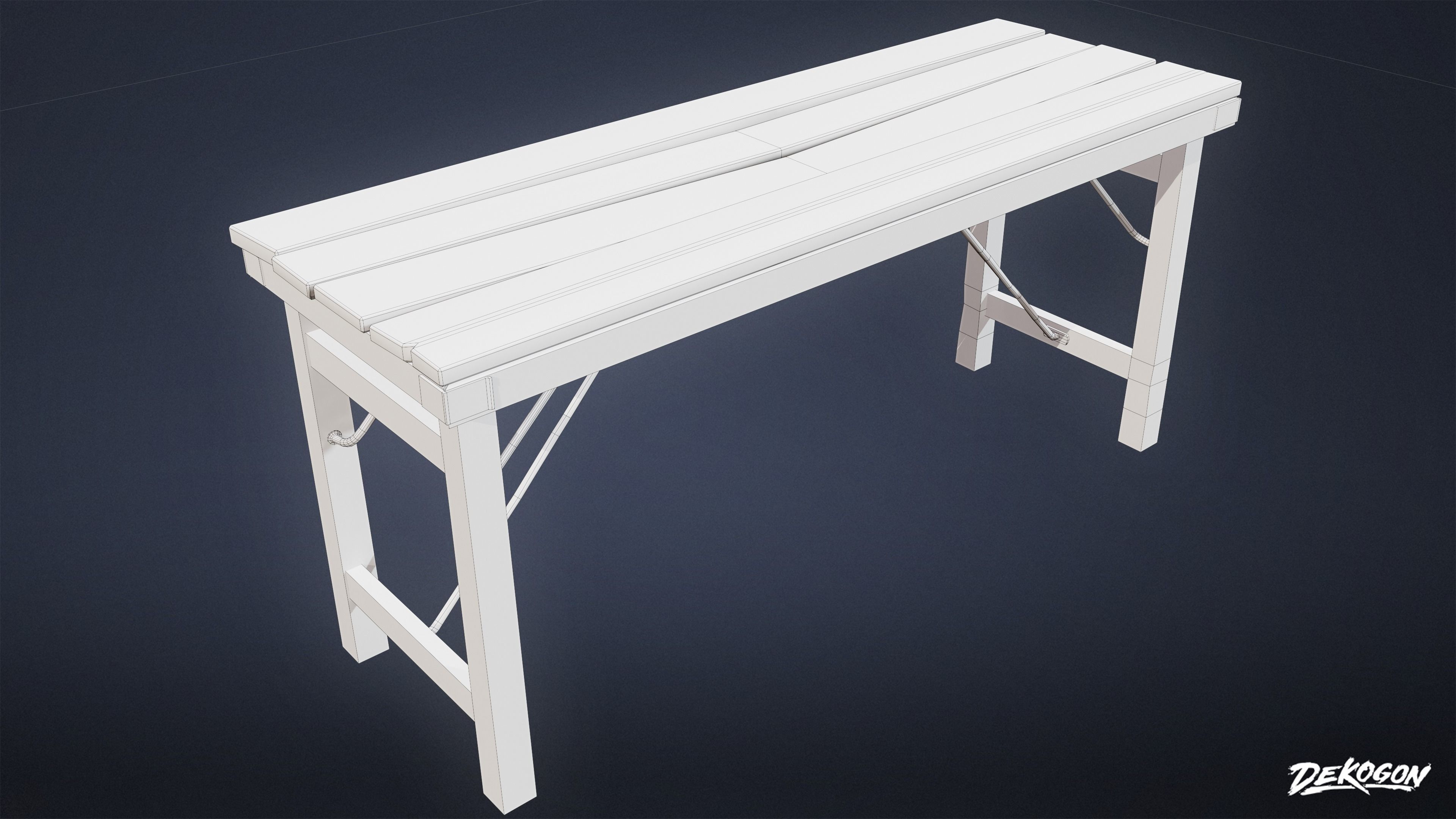 SEASIDE DOCKS - Wooden Table 02 - NANITE AND LOW POLY Low-poly 3D model_1