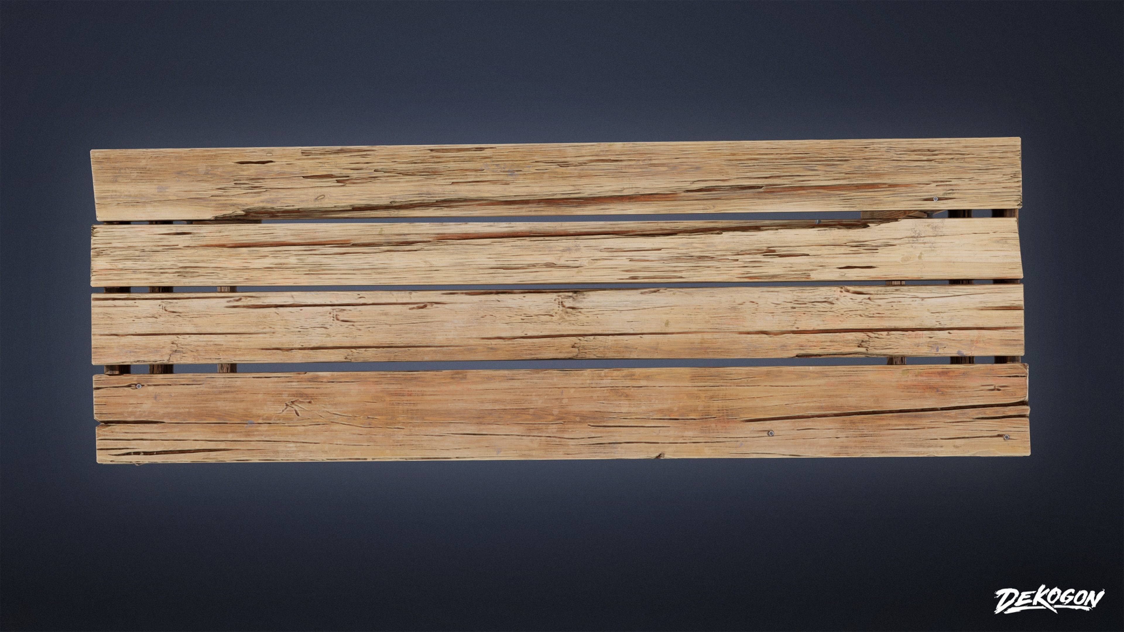 SEASIDE DOCKS - Wooden Table 02 - NANITE AND LOW POLY Low-poly 3D model_5