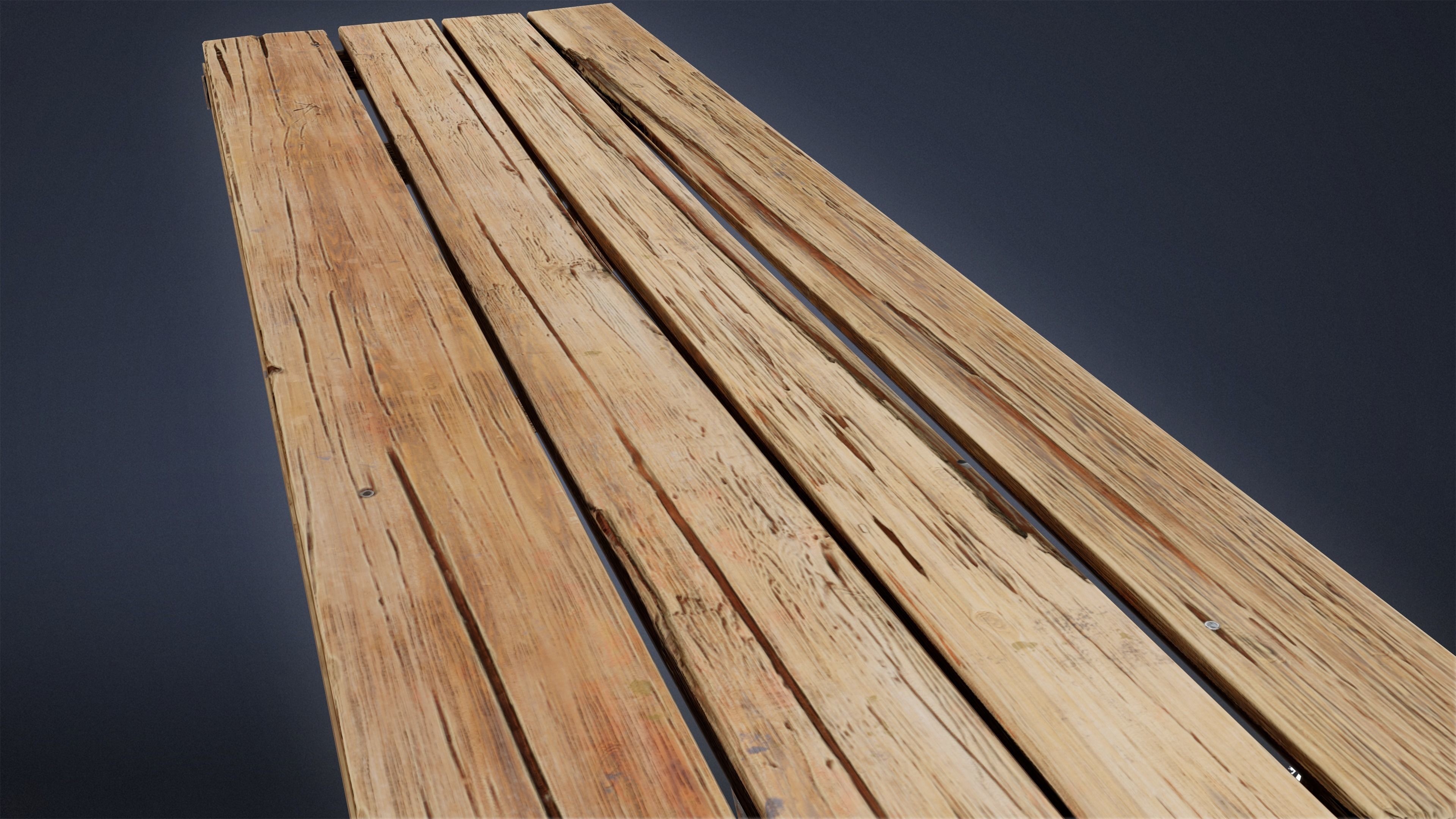 SEASIDE DOCKS - Wooden Table 02 - NANITE AND LOW POLY Low-poly 3D model_8