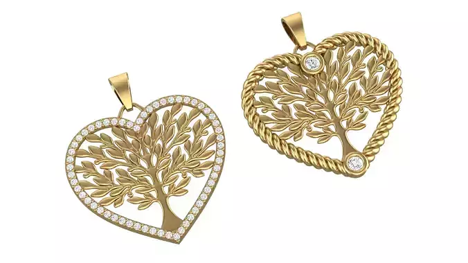Heart Tree of Life 2 Models in One 3D print model