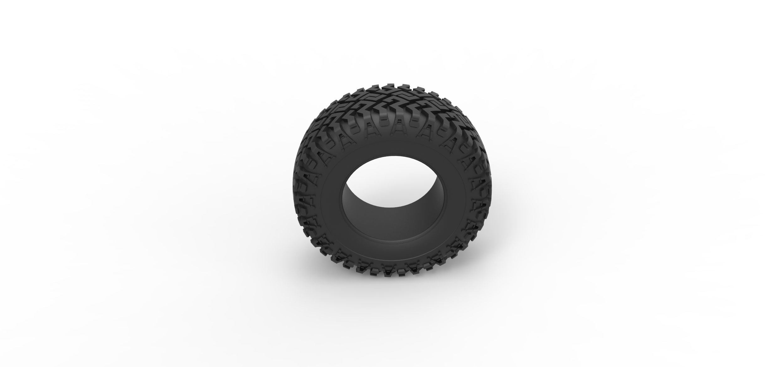 Offroad tire 125 Scale 1 to 25 3D print model_5