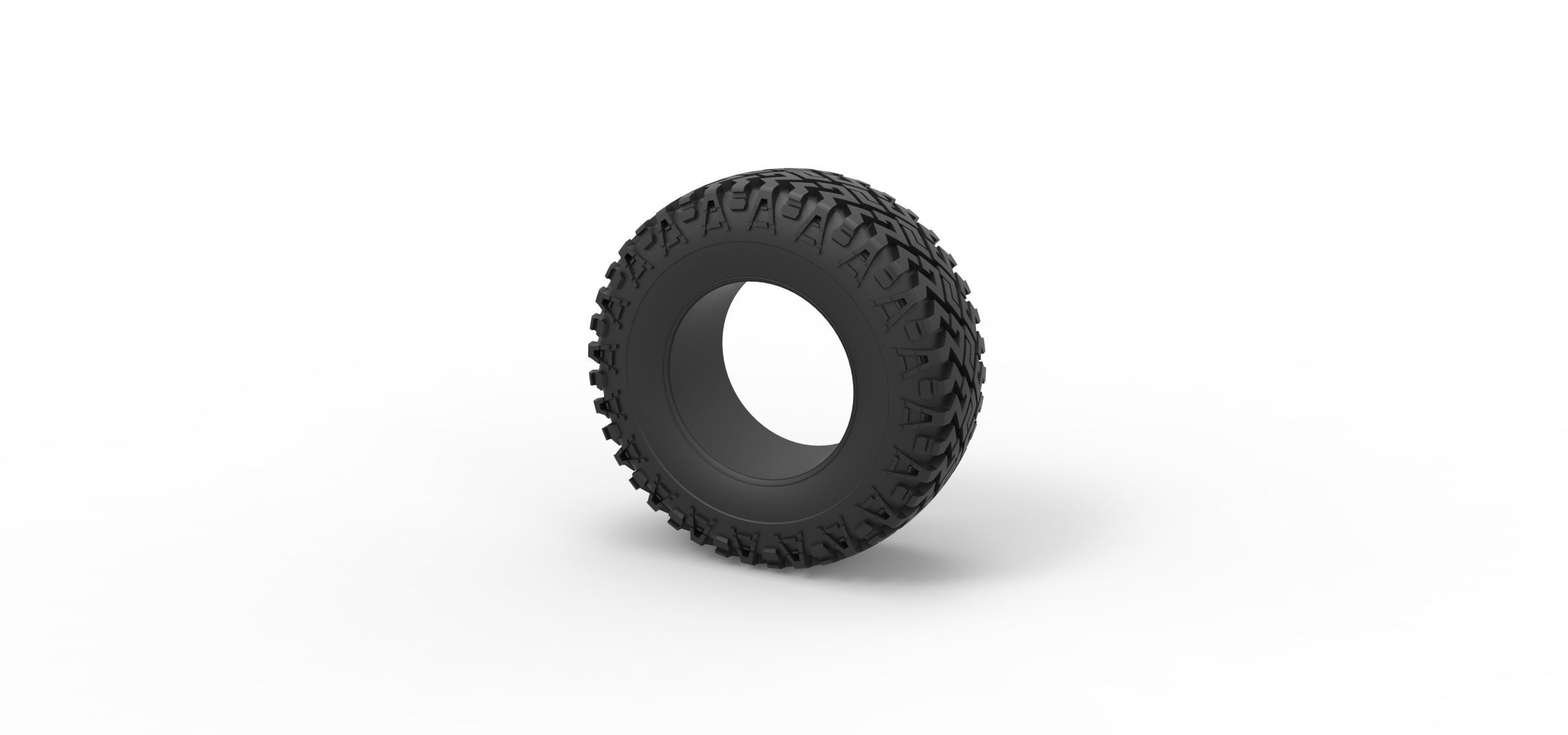 Offroad tire 125 Scale 1 to 25 3D print model_6