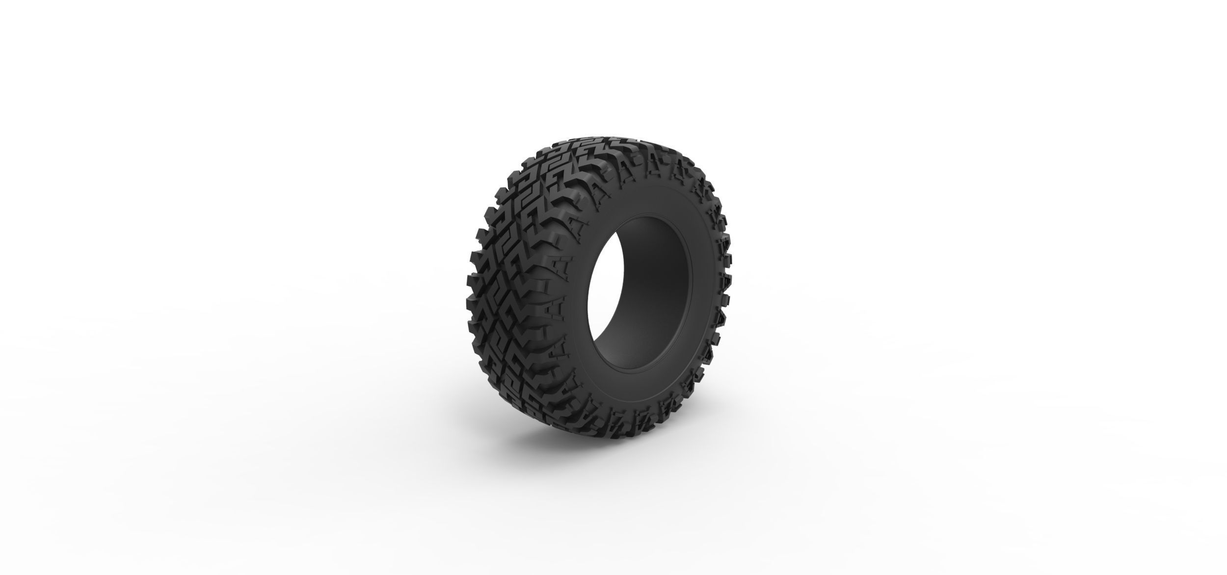 Offroad tire 125 Scale 1 to 25 3D print model_1