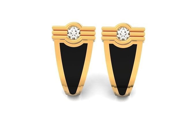 Vintage Trifari Earrings Pierced  Enamel 1079 3D print model