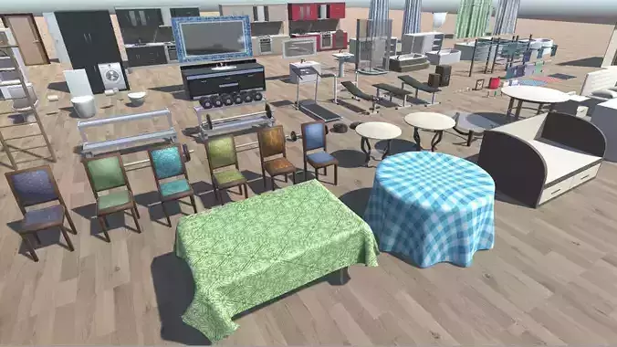 House Furniture Low-poly 3D model