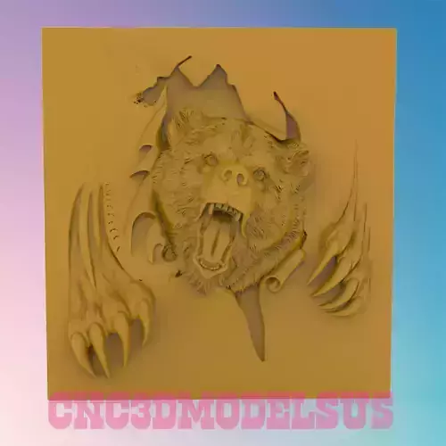 Bear with claws 3D MODEL STL FILE FOR CNC ROUTER LASER 