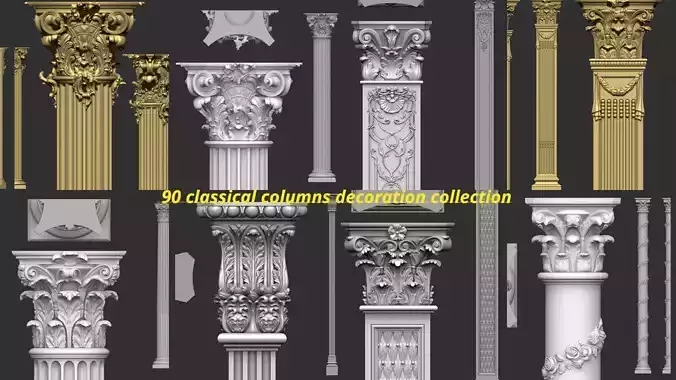  columns decoration collection  Low-poly 3D model