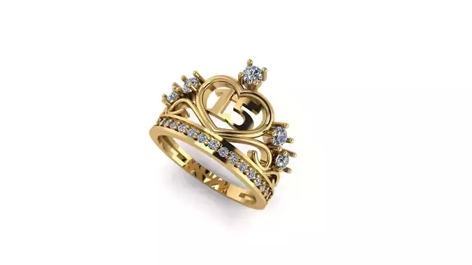 Teen Elegance The 15thYear Ring Symbolizes Graceful Transitions 3D print model