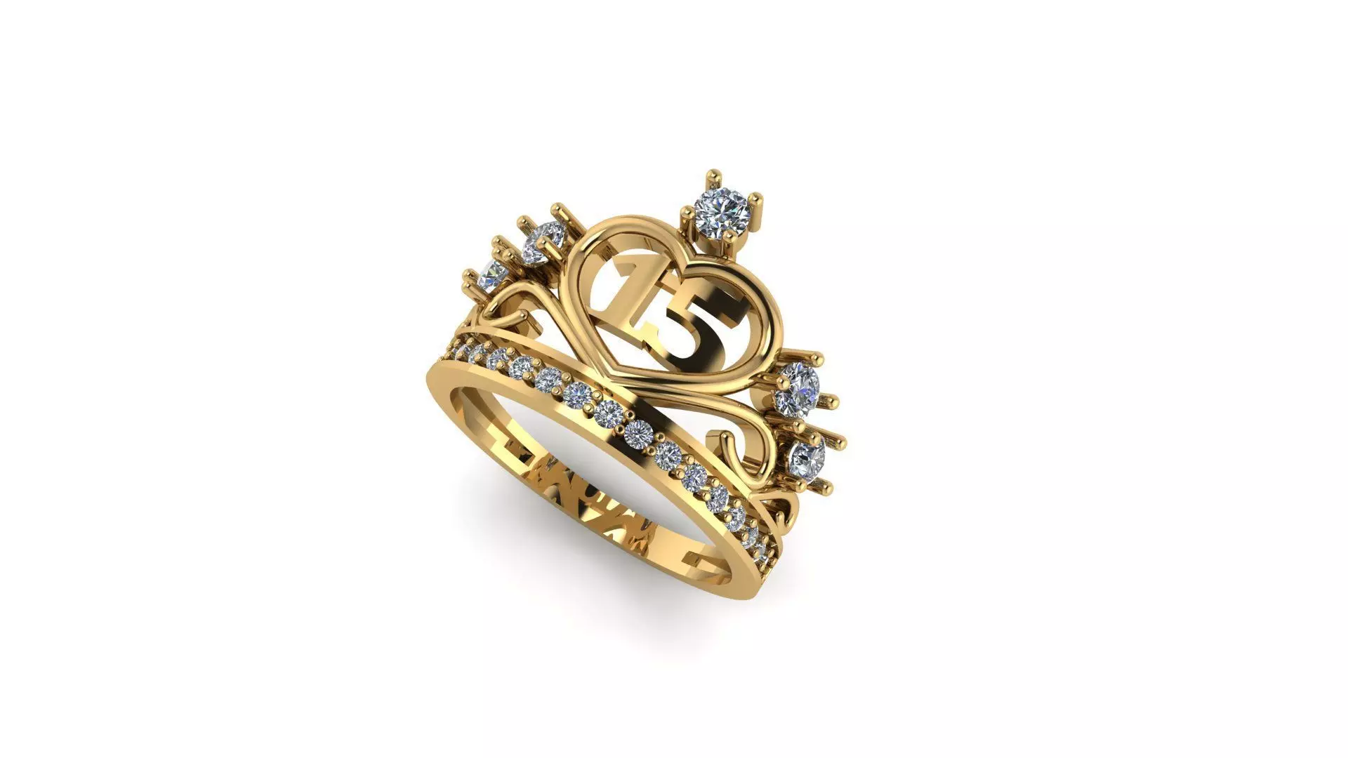 Teen Elegance The 15thYear Ring Symbolizes Graceful Transitions 3D print model_0