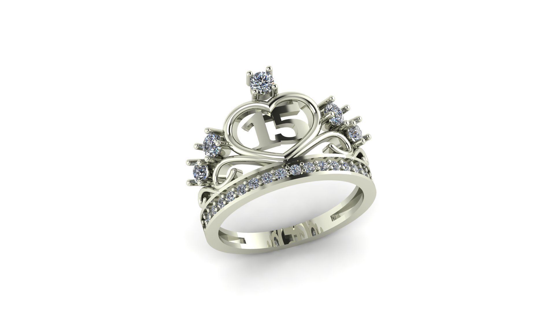 Teen Elegance The 15thYear Ring Symbolizes Graceful Transitions 3D print model_2