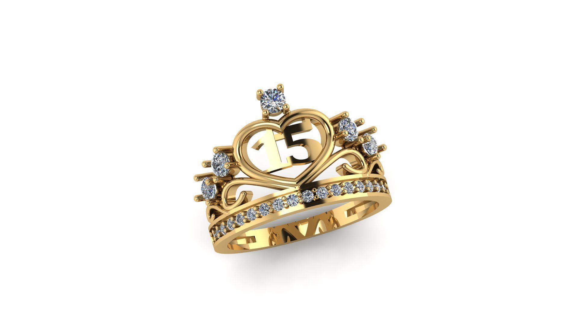 Teen Elegance The 15thYear Ring Symbolizes Graceful Transitions 3D print model_3