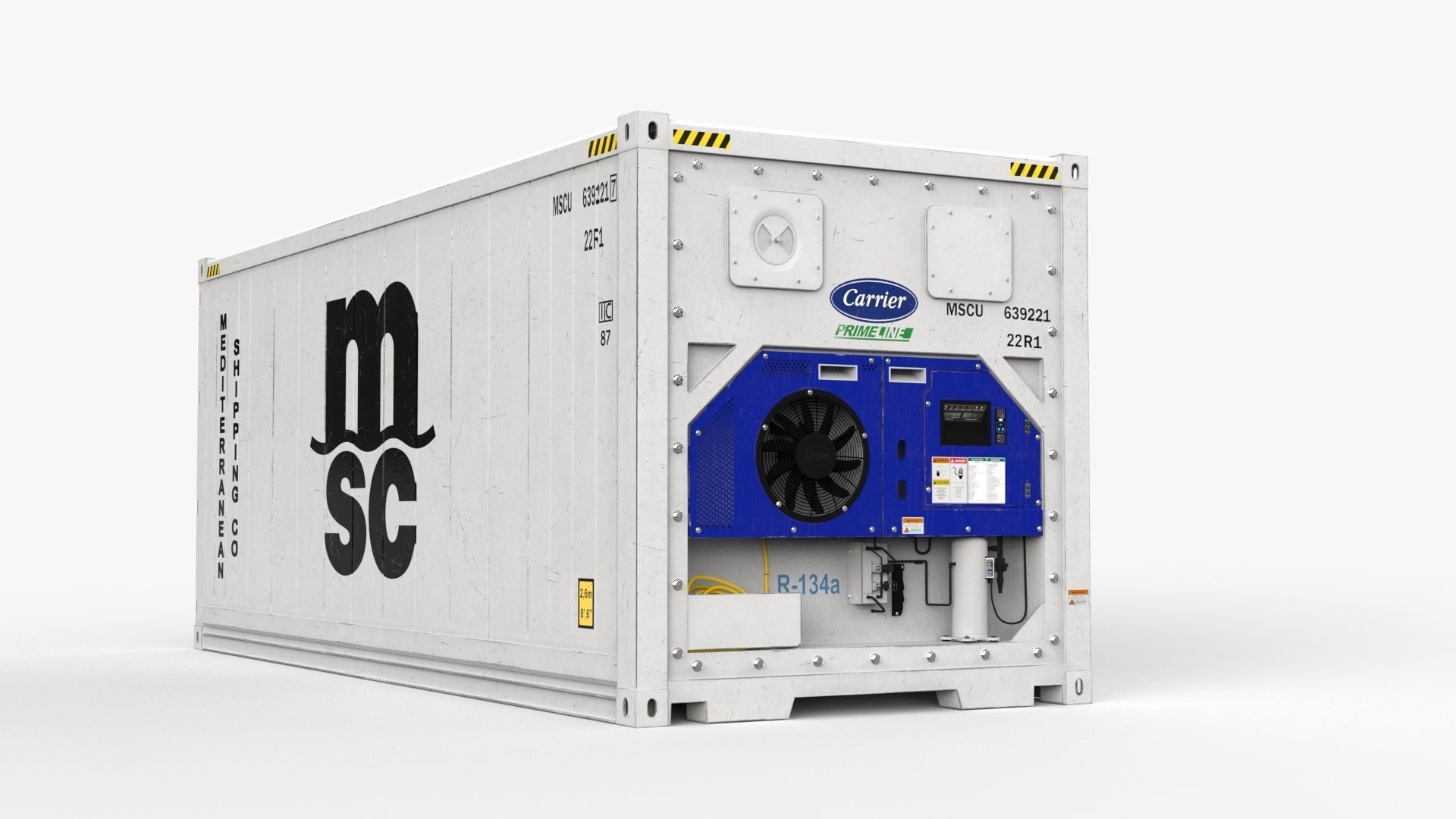 20ft MSC shipping Container Reefer CARRIER 3D model_1