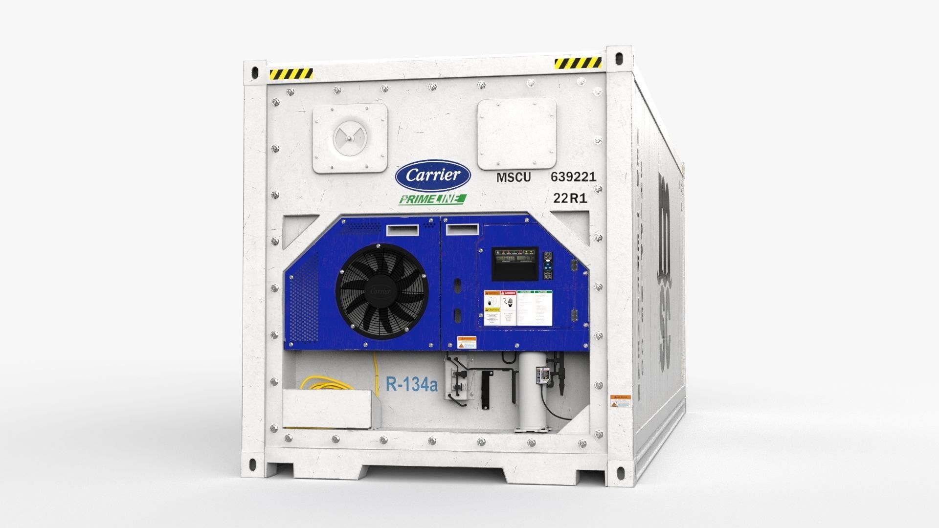 20ft MSC shipping Container Reefer CARRIER 3D model_2