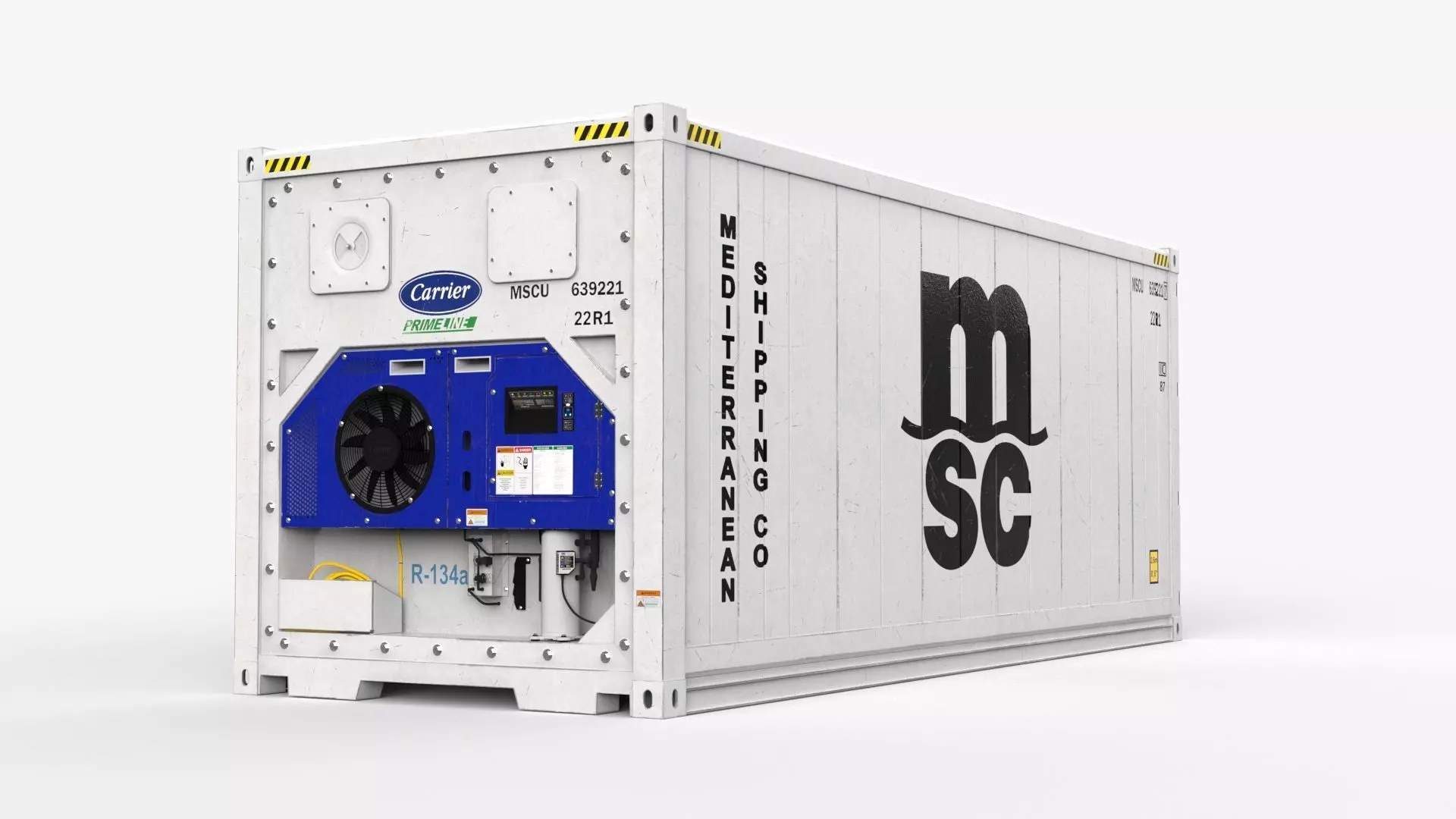 20ft MSC shipping Container Reefer CARRIER 3D model_0