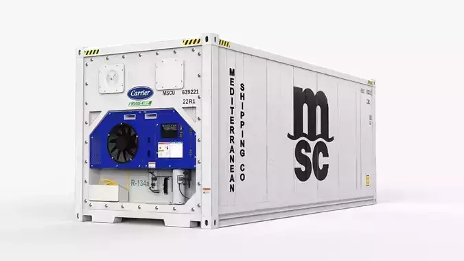 20ft MSC shipping Container Reefer CARRIER 3D model