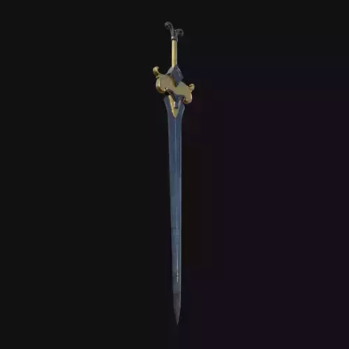 Pixel Paladin Noble 3D Model Sword for Digital Crusaders