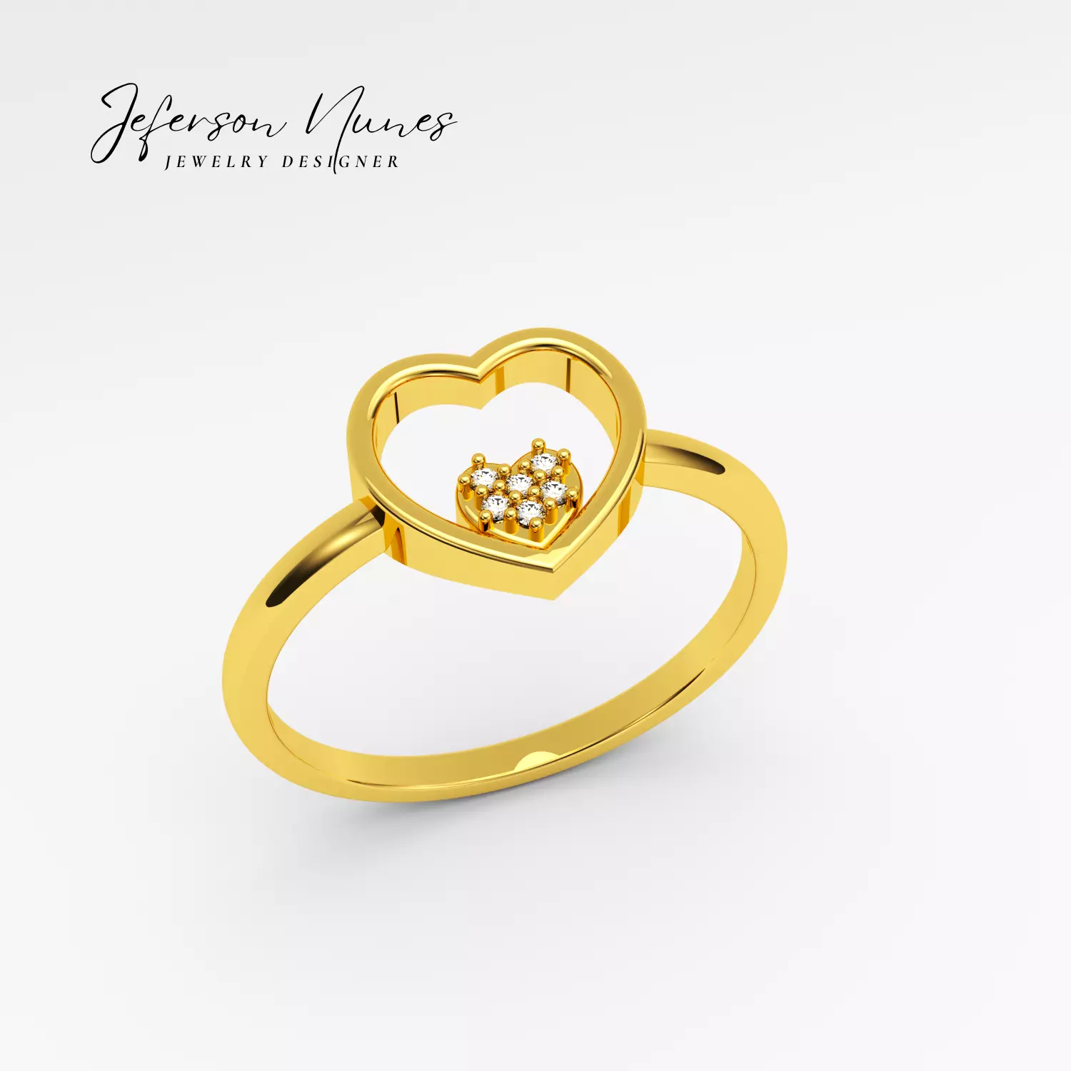 Anel Coracao A1042 3D print model_0