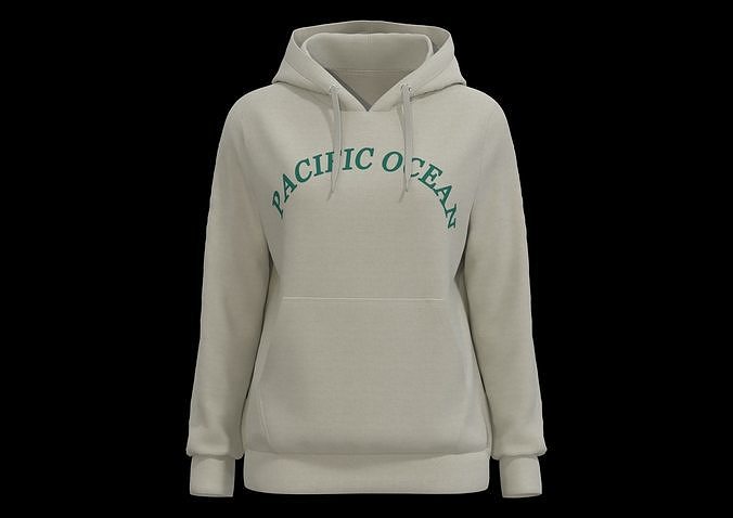 Apricot printed hooded casual Hoodie Free low-poly 3D model