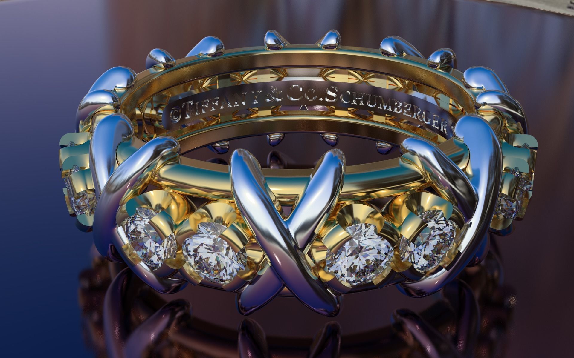 Ring Tiffany X model Lux Copy 3D print model_1