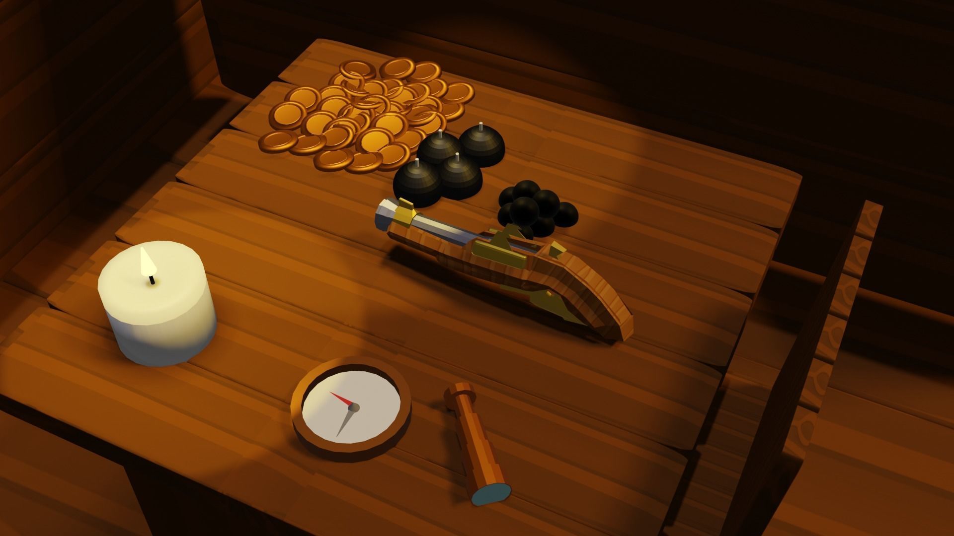  Pirate weapon LowPoly Low-poly 3D model_2