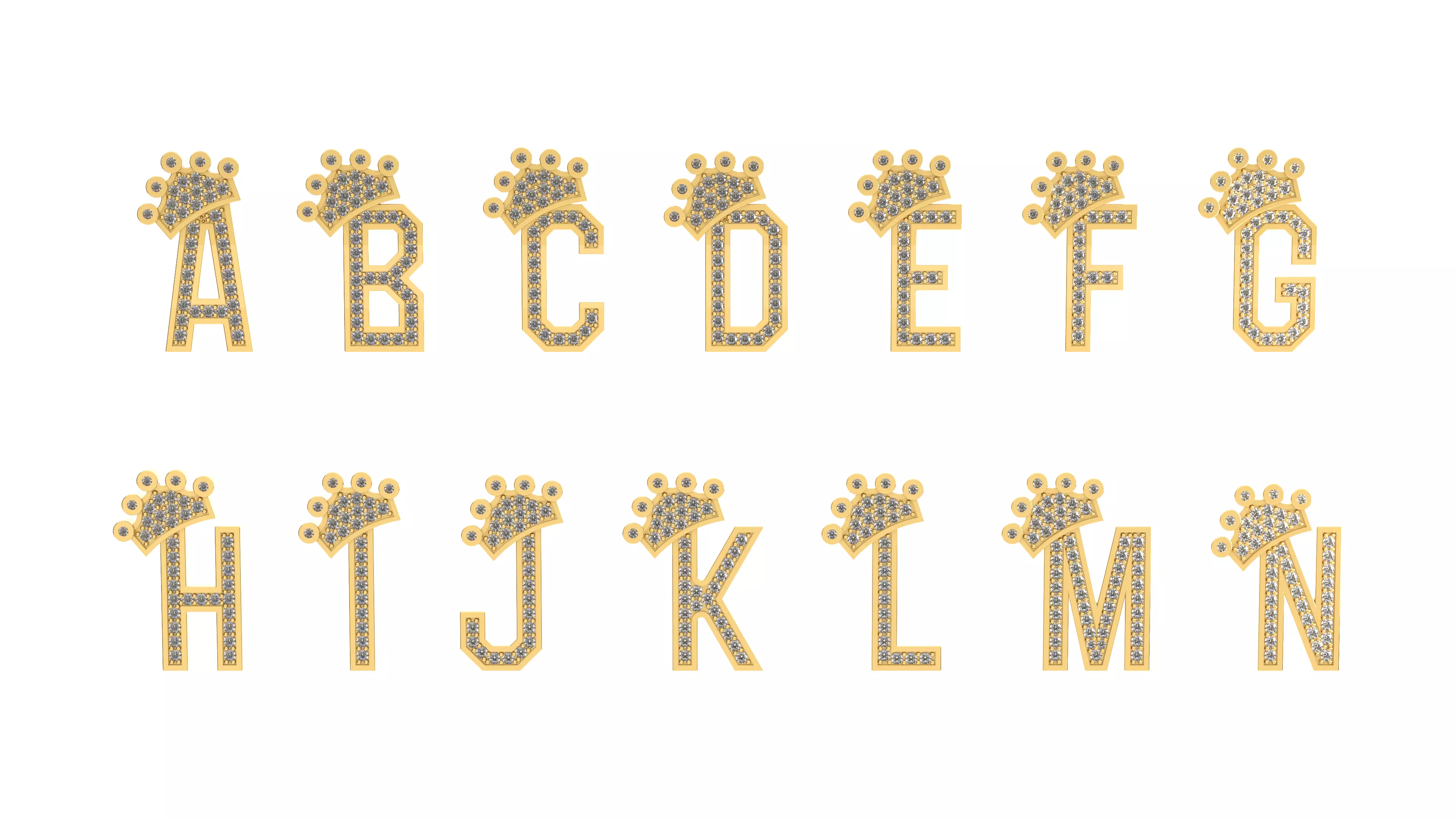 Alphabet Pendant Charm 3D print model